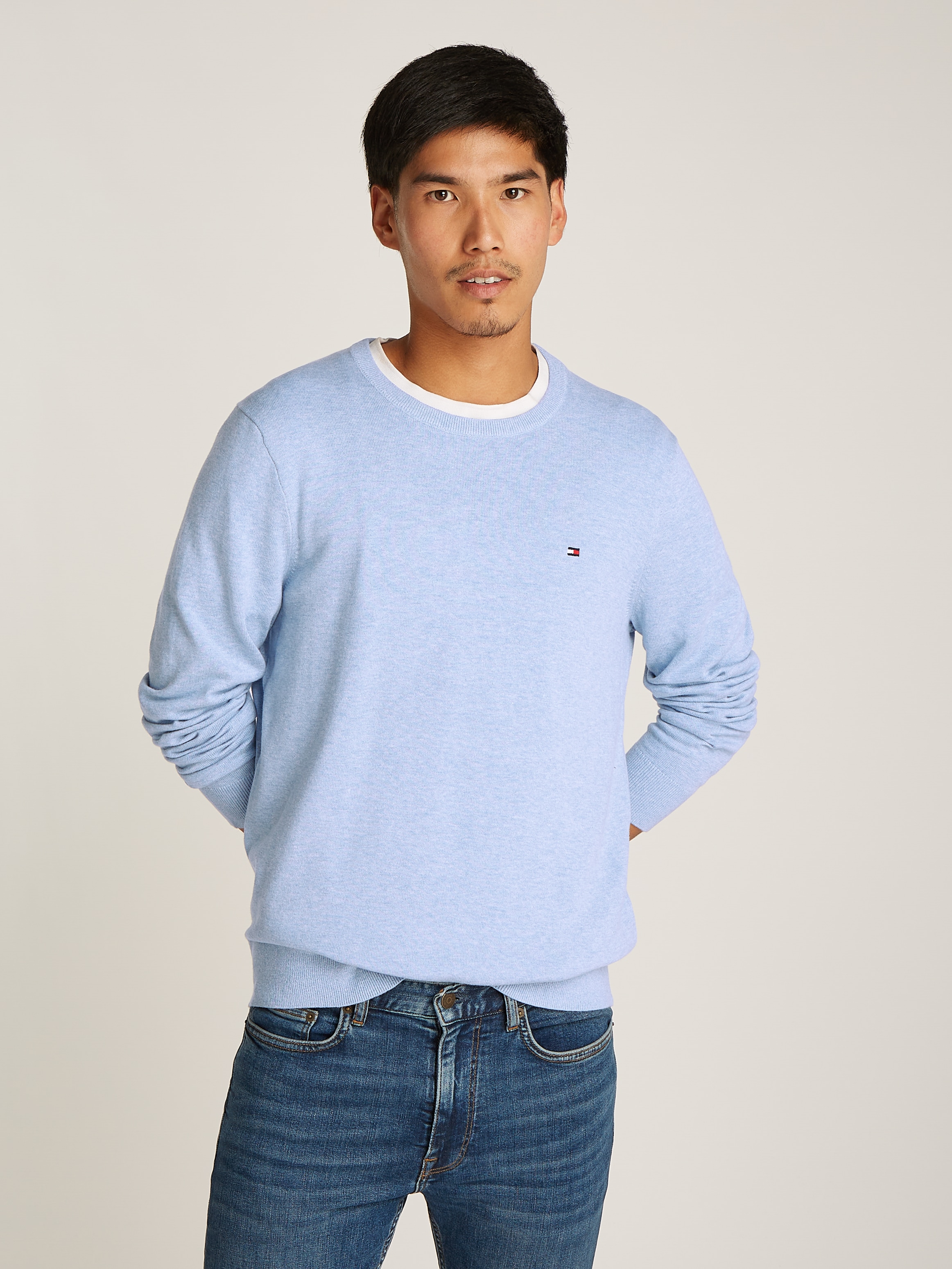 Tommy Hilfiger Rundhalspullover "ESSENTIAL COTTON CREW NECK" günstig online kaufen