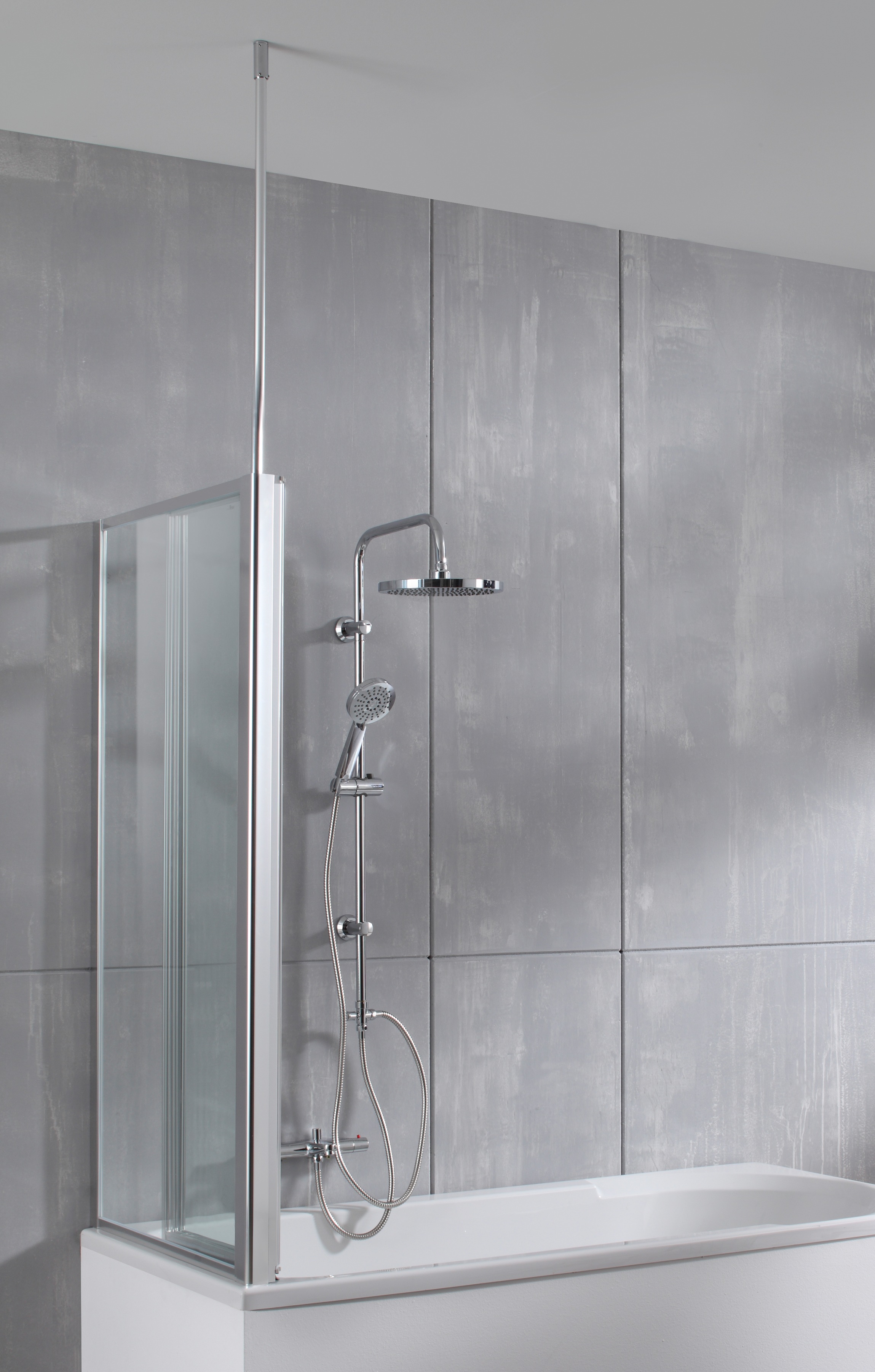 Thumbnail - welltime Badewannenaufsatz "Summer 3-teilig + feste Seitewand" 4 Stk. tlg. Deckenhöhe bis 240cm geeignet, Glaswand beste...