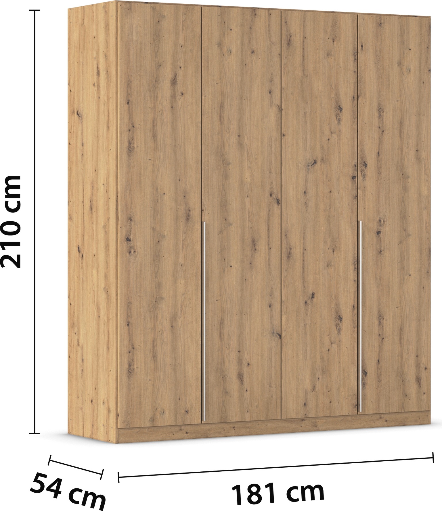 rauch Drehtürenschrank »Kleiderschrank Schrank Garderobe AGORDO TOPSELLER Schlafzimmer«, (in zwei Griff-Farben mit Dekor- oder Hochglanzfront), durchdachte Innenausstattung, in 6 Breiten und 2 Höhen MADE IN GERMANY