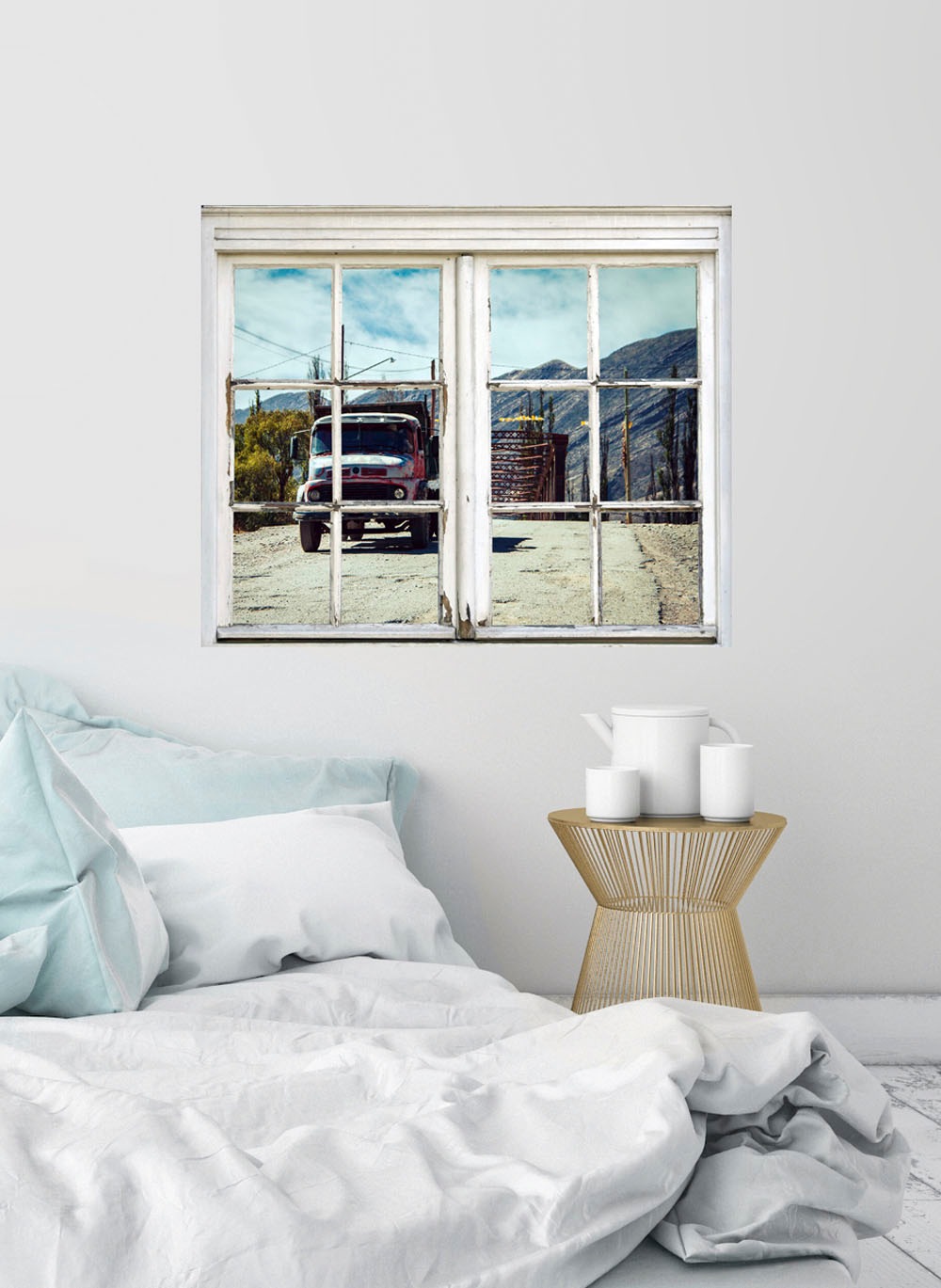 queence Wandsticker »Truck«, Wandsticker, Wandbild, selbstklebend, 3D, Fenster