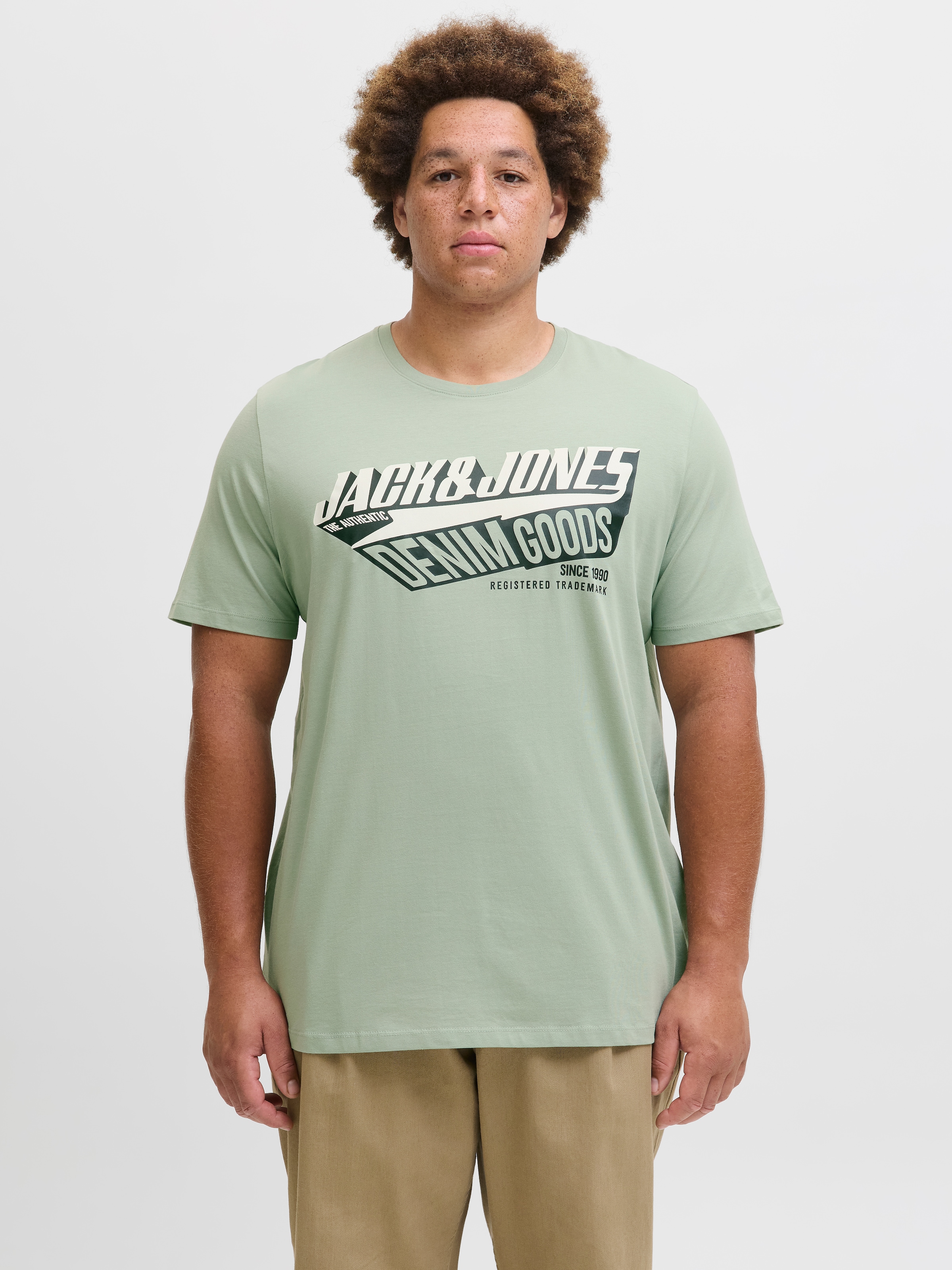 Jack & Jones PlusSize T-Shirt »JJELOGO TEE SS 2 COL AW25 3PK MP PLS«, (Packung, 3 tlg.)