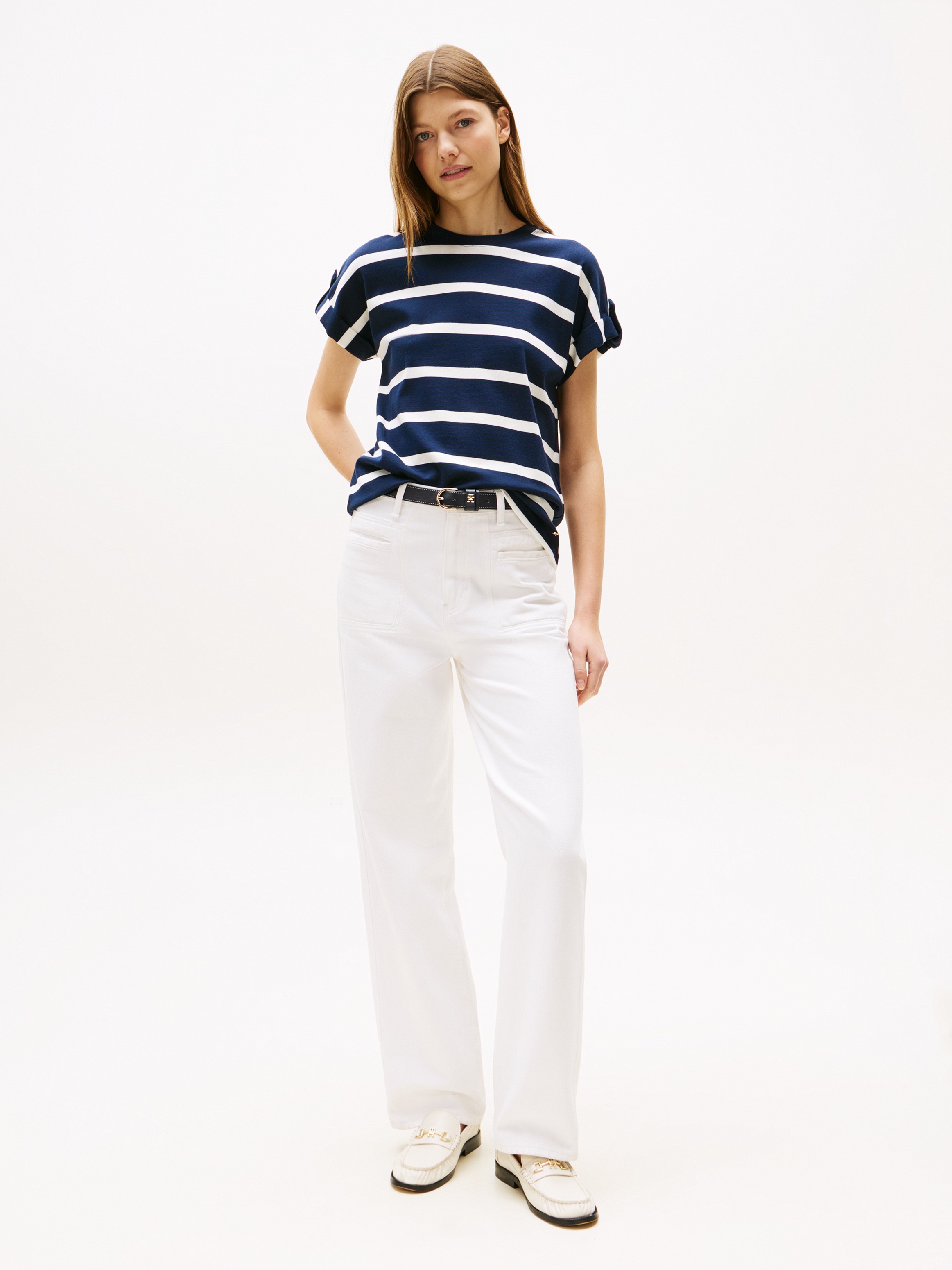 Tommy Hilfiger Kurzarmshirt "GOLD BUTTON MDRN C-NK SS TEE", mit goldfarbene günstig online kaufen