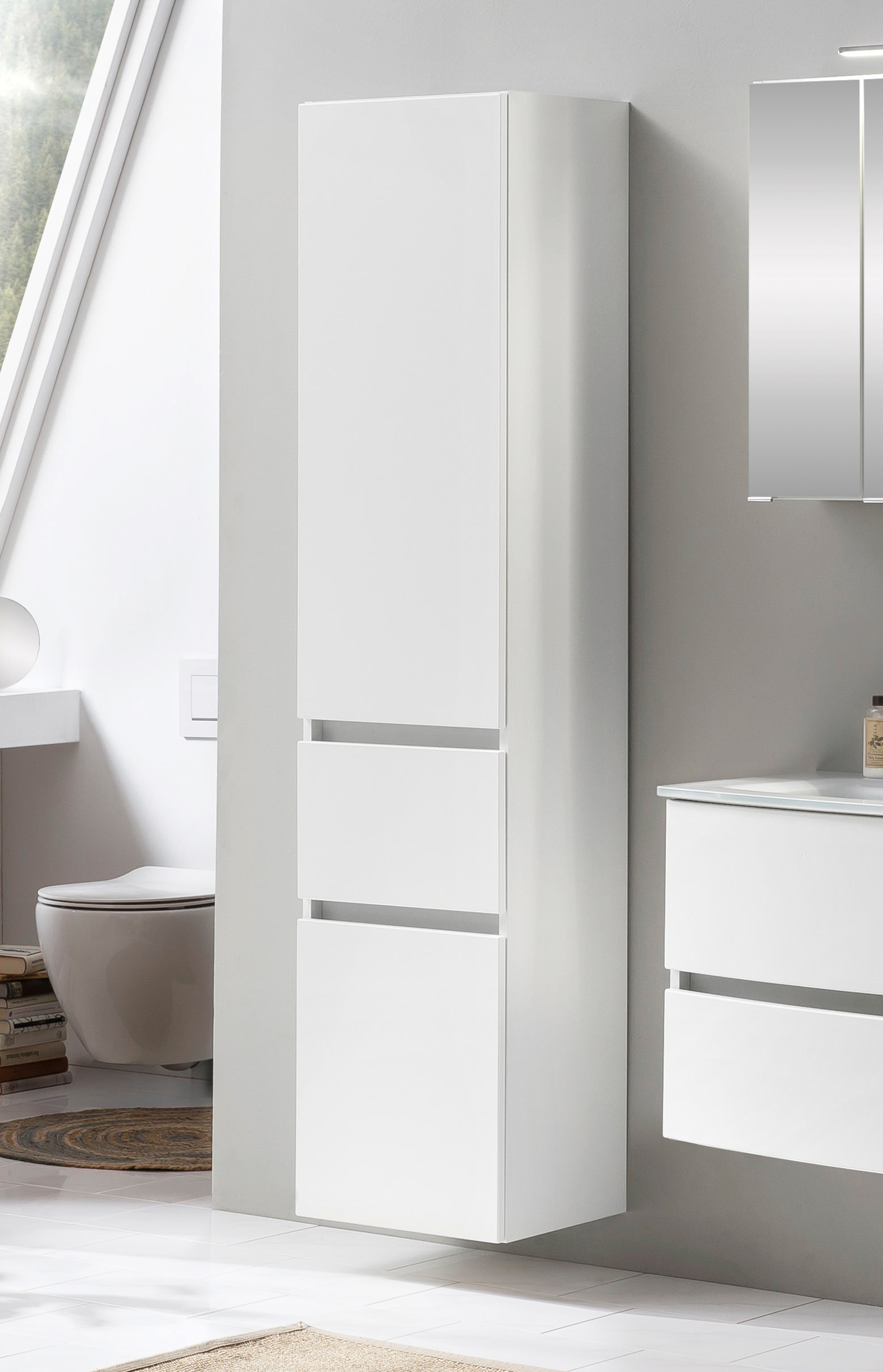 welltime Seitenschrank »Kaunas«, 40 cm breit, mit Schubkasten, Soft-Close-Funktion