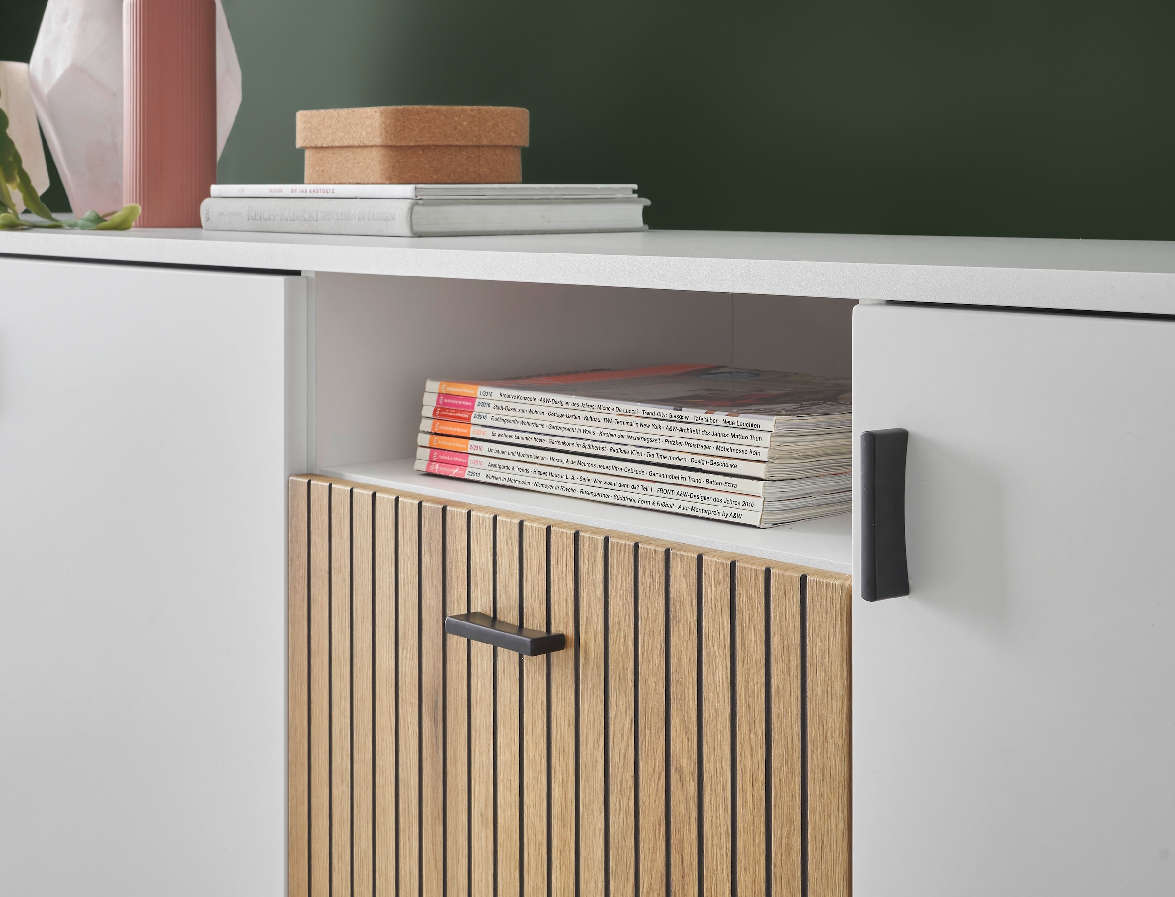 INOSIGN Sideboard »Hudson«, in moderner Trendfarbe, Griffe aus Metall (Schwarz), Breite 200 cm