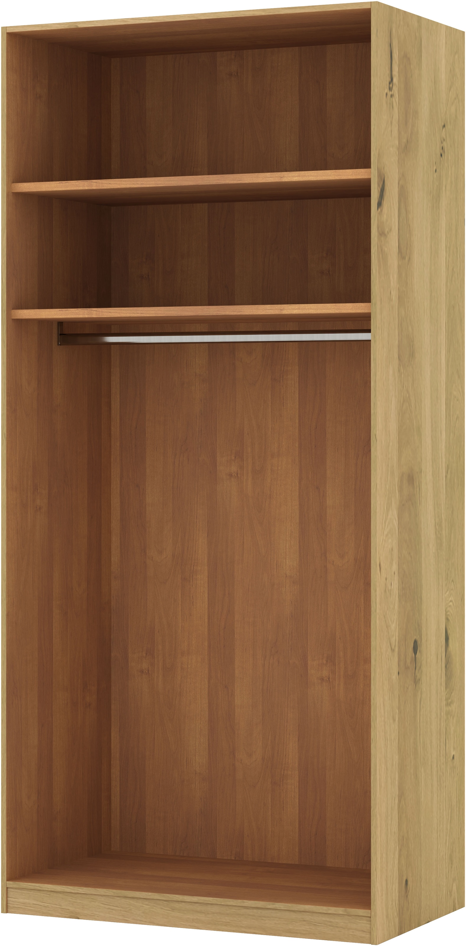 Musterring Drehtürenschrank »Savona, Kleiderschrank, Schrank, Garderobe, teilmassiv Eiche«, (mit Türdämpfern, mit Spiegel oder Glas, extra Böden, MADE IN GERMANY), Türen in Bianco-Eiche massiv, Spiegel-/Glastüren, verschiedene Größen