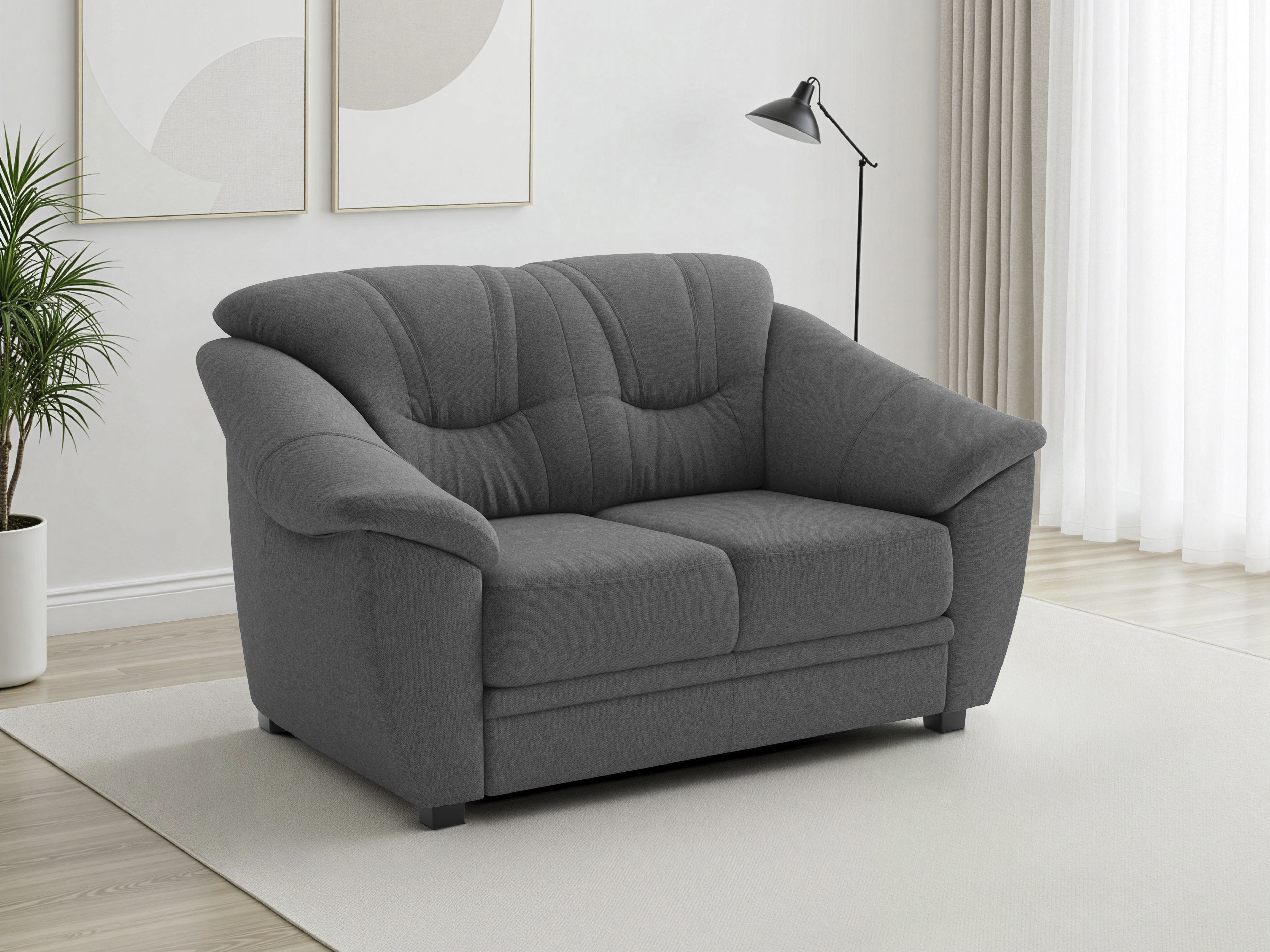 sit&more 2-Sitzer "Savona B: 148cm, Komfort Sitz, große Stoff + Lederauswahl" mit Federkern