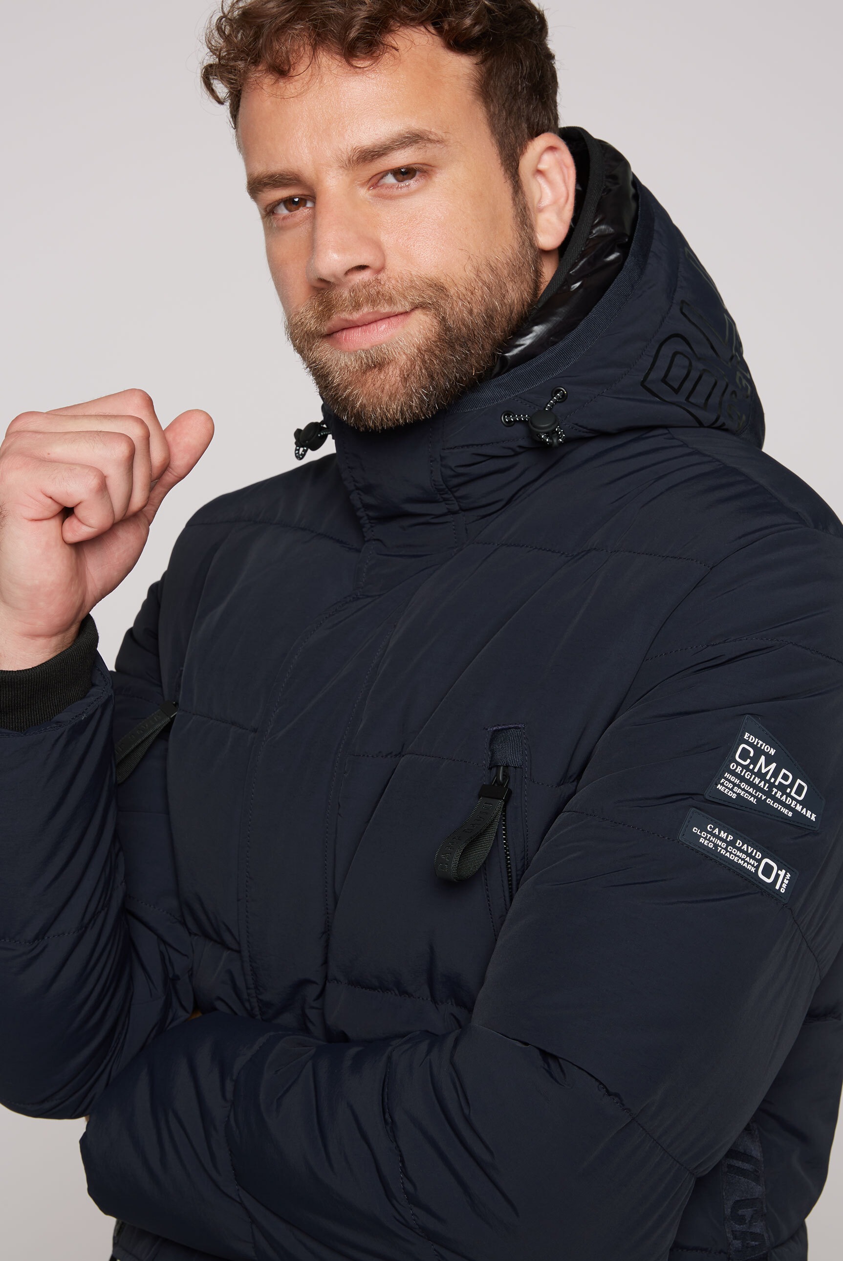 CAMP DAVID Langjacke, mit Kapuze, mit Windbreaker-Bündchen