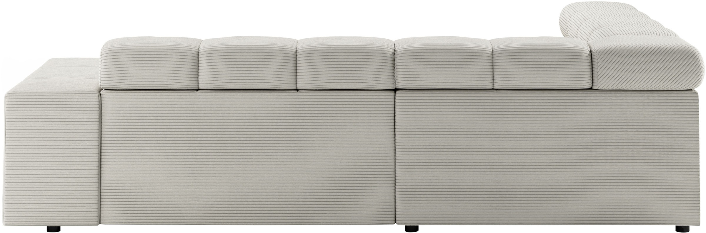 INOSIGN Ecksofa »Ancona, incl. Kopfteilverstellung + 3 Zierkissen, L-Form, bequem«, wahlweise motorische Sitztiefenverstellung, B/T(H: 249/215/70 cm