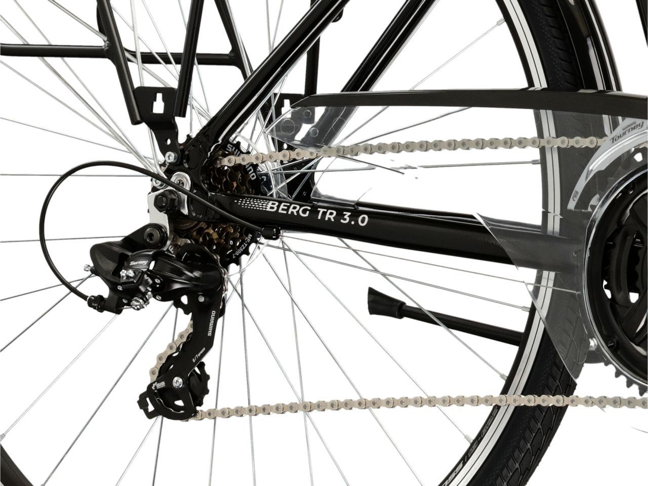 Kross Trekkingrad »Herren-Trekkingrad 28" Berg TR 3.0 Schwarz 21 Gänge« 21 Gang Shimano TOURNEY TY300 Schaltwerk Kettenschaltung