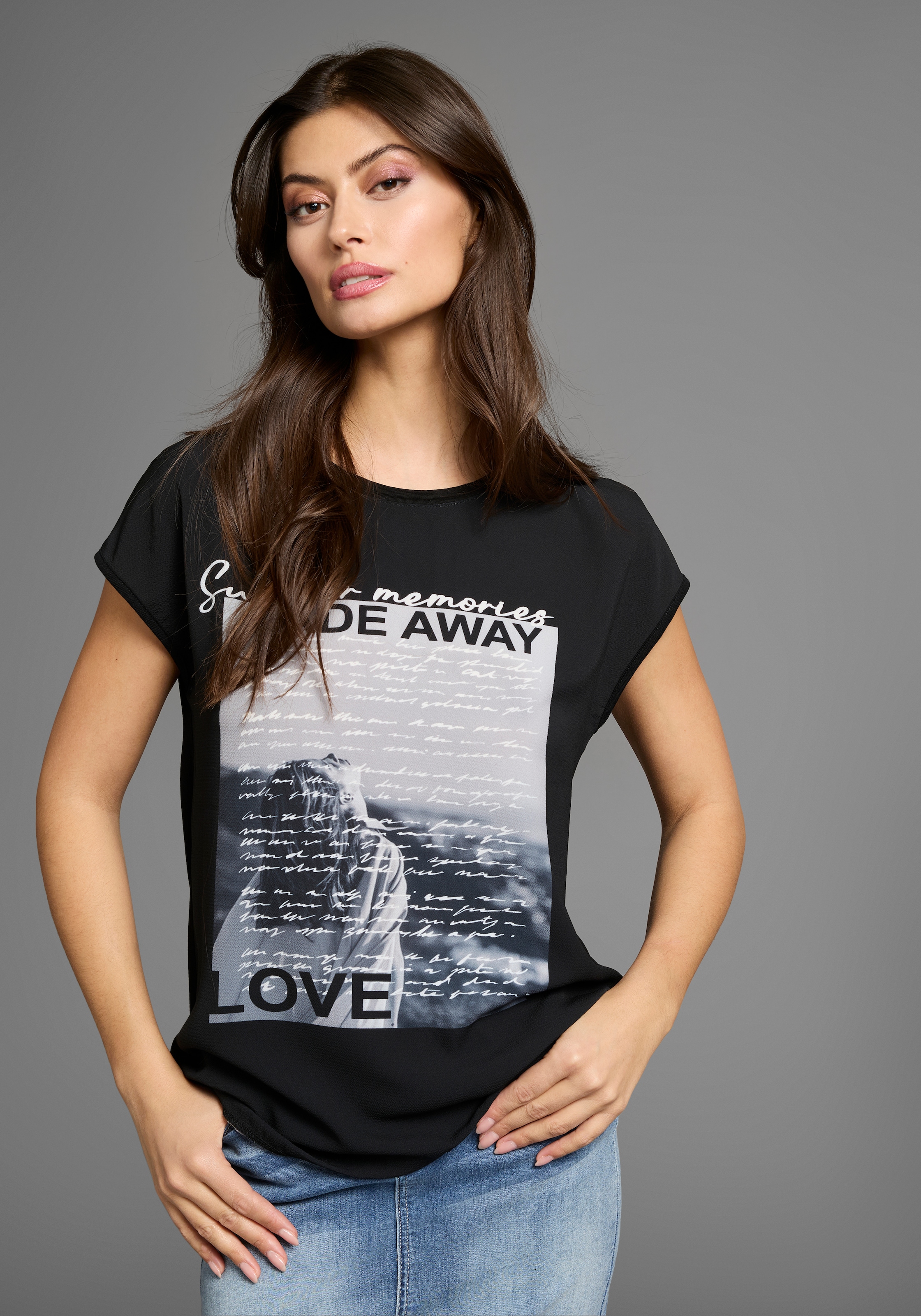 Laura Scott Shirtbluse, mit sommerlichen Fotoprint günstig online kaufen