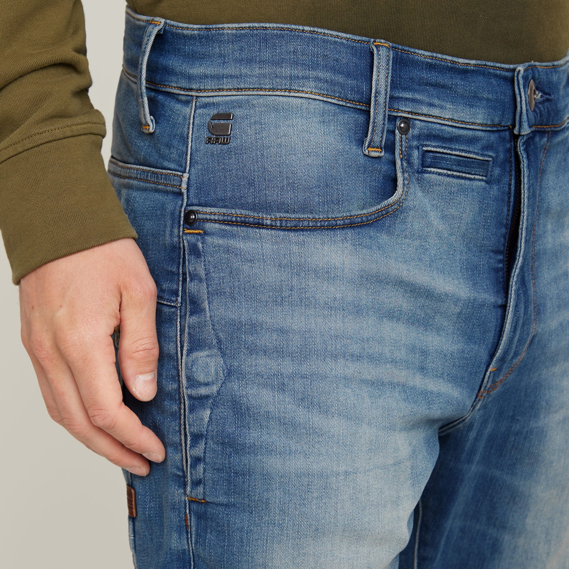 G-STAR 5-Pocket-Jeans »D-Staq 3D Slim«, mit Chinodetails