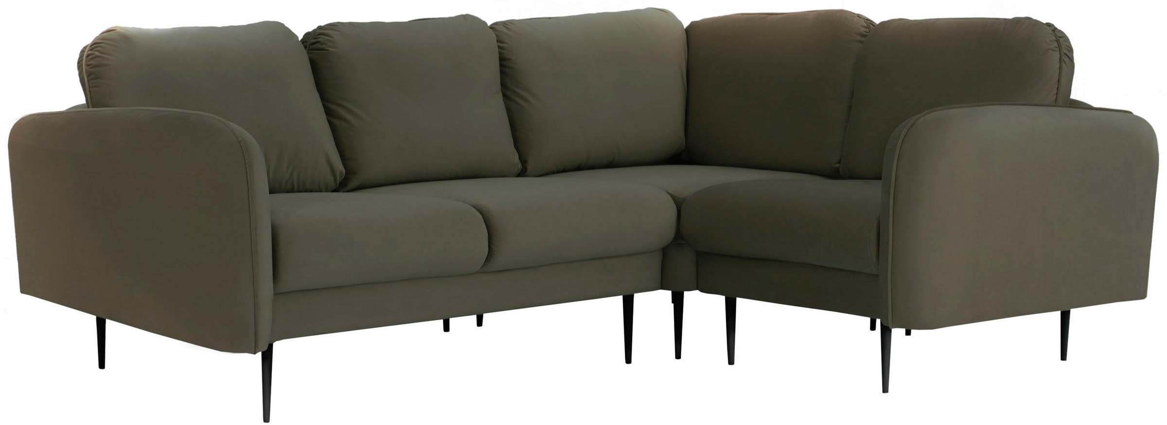 Home affaire Ecksofa "Samtoptik" mit losen Rückenkissen und Keder oben auf günstig online kaufen