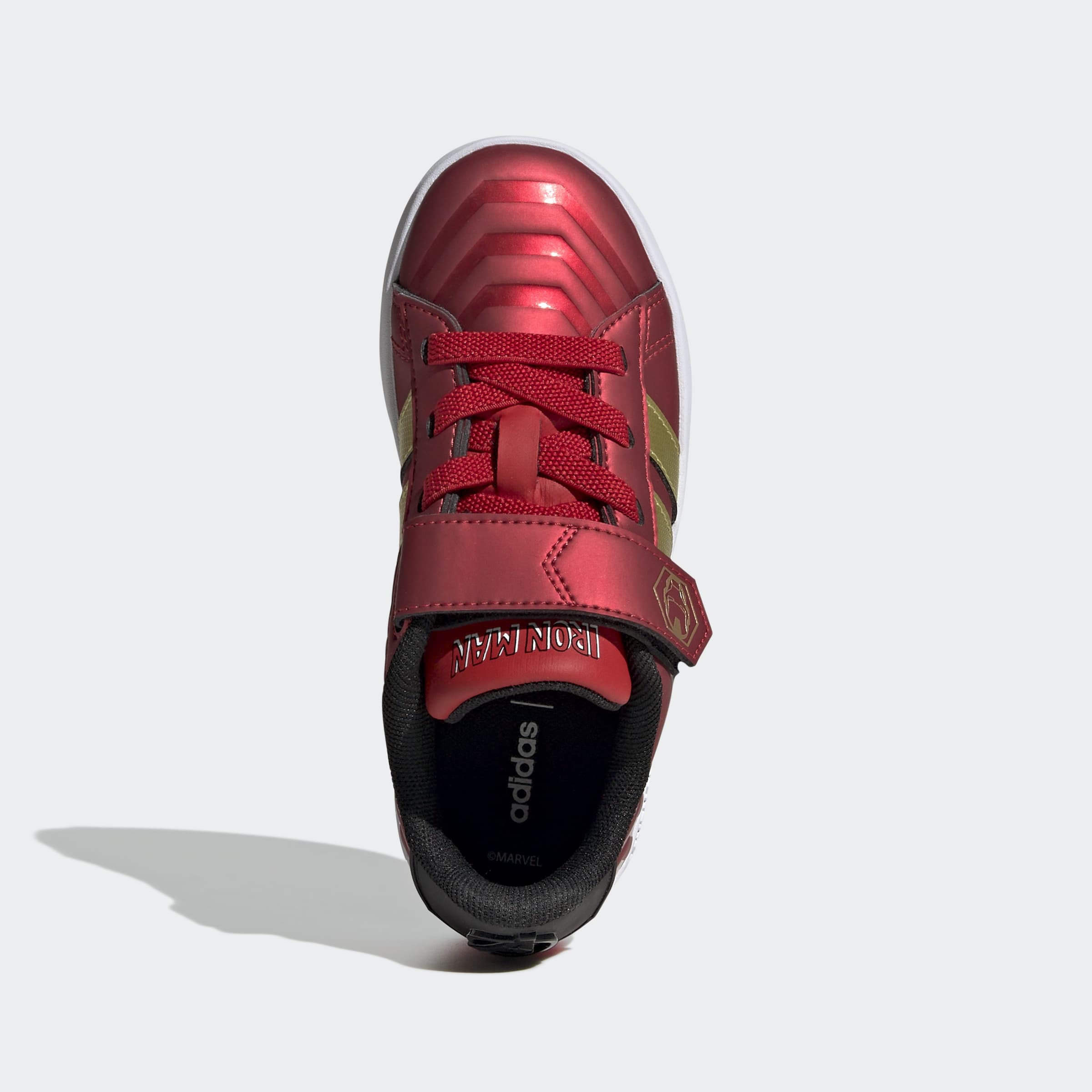 Klettschuh ADIDAS SPORTSWEAR "ADIDAS MARVEL AVENGERS GRAND COURT KINDER", Kinder, Gr. 32, better scarlet, matte gold, core schwarz, Synthetik, Schuhe Klettschuh, für Kinder & Jugendliche 3