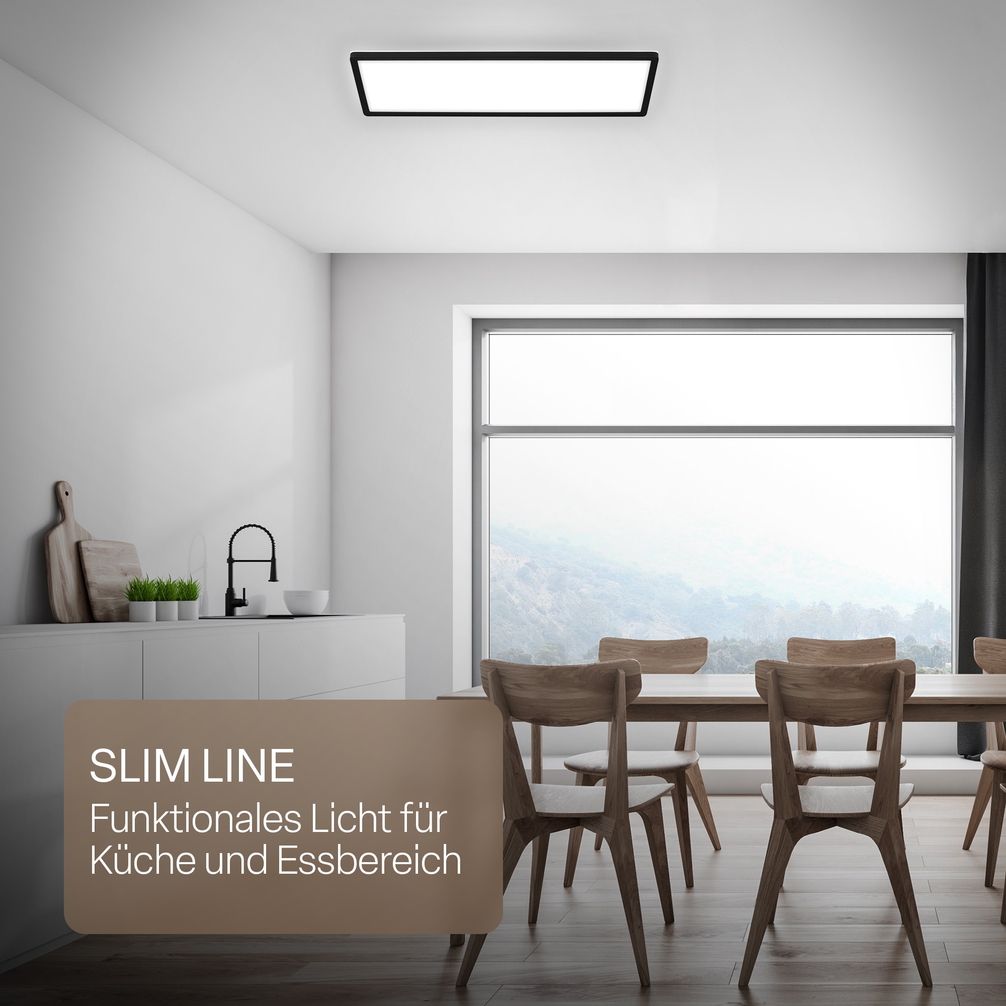 B.K.Licht LED Panel »SHALLOW« LED-Board 1 Stk. Neutralweiß 58x20x3 cm, Badlampe, Badezimmer, Küche, Wohnzimmer
