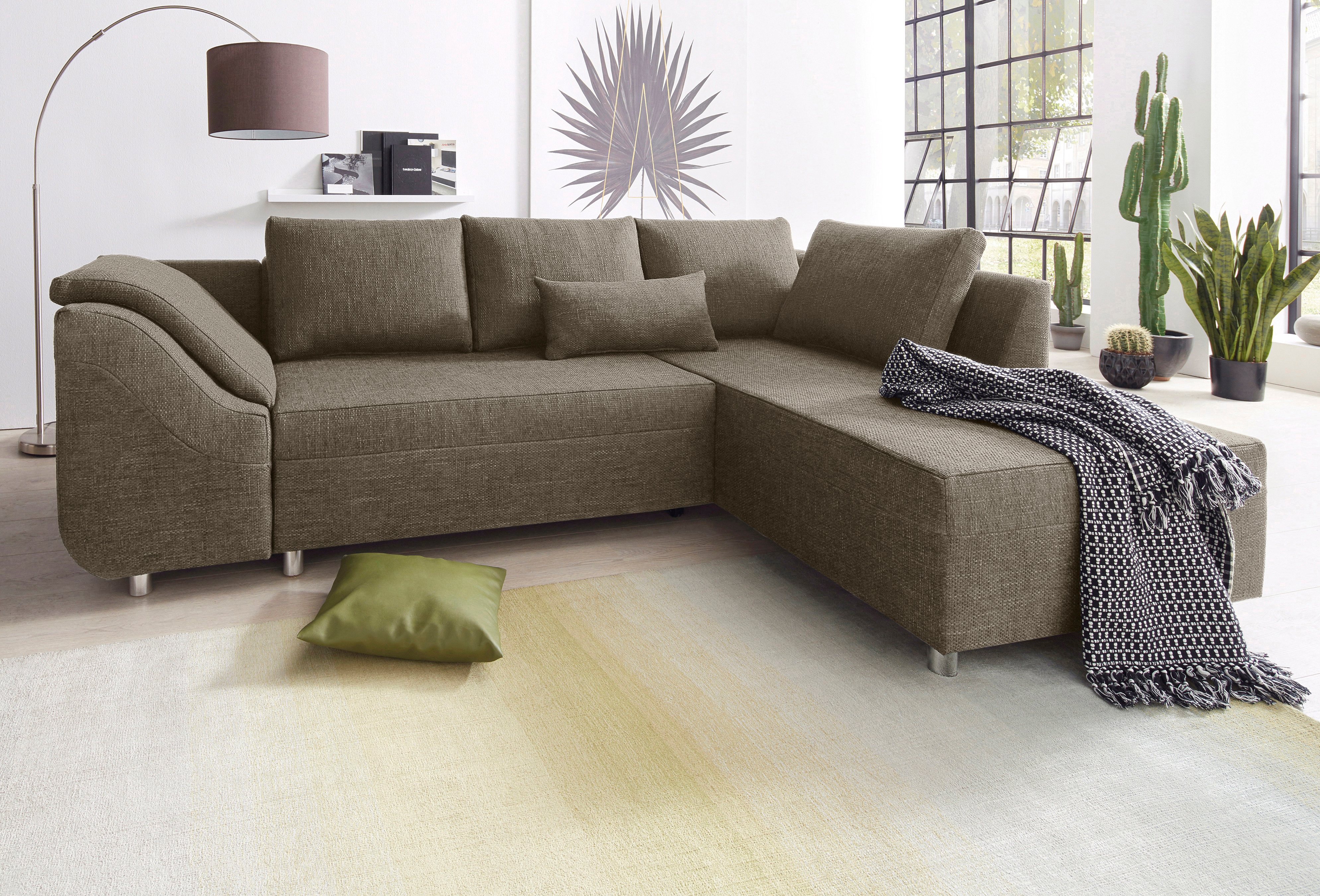 COLLECTION AB Ecksofa "Sally L-Form, B: 256 cm" 1 Zierkissen, optional Schlaffunktion & Bettkasten