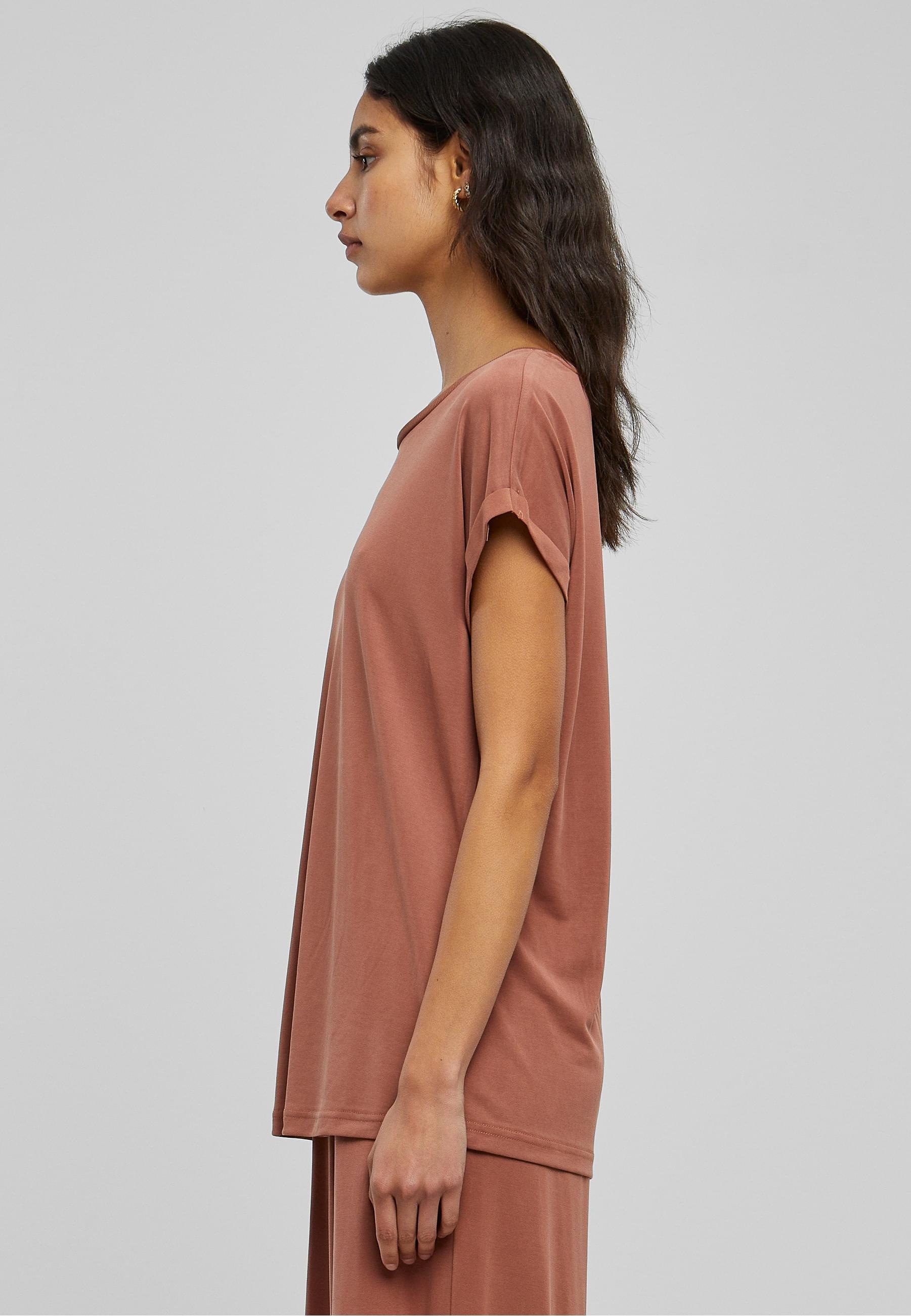 URBAN CLASSICS Kurzarmshirt »Urban Classics Damen Ladies Modal Extended Shoulder Tee«, (1 tlg.)