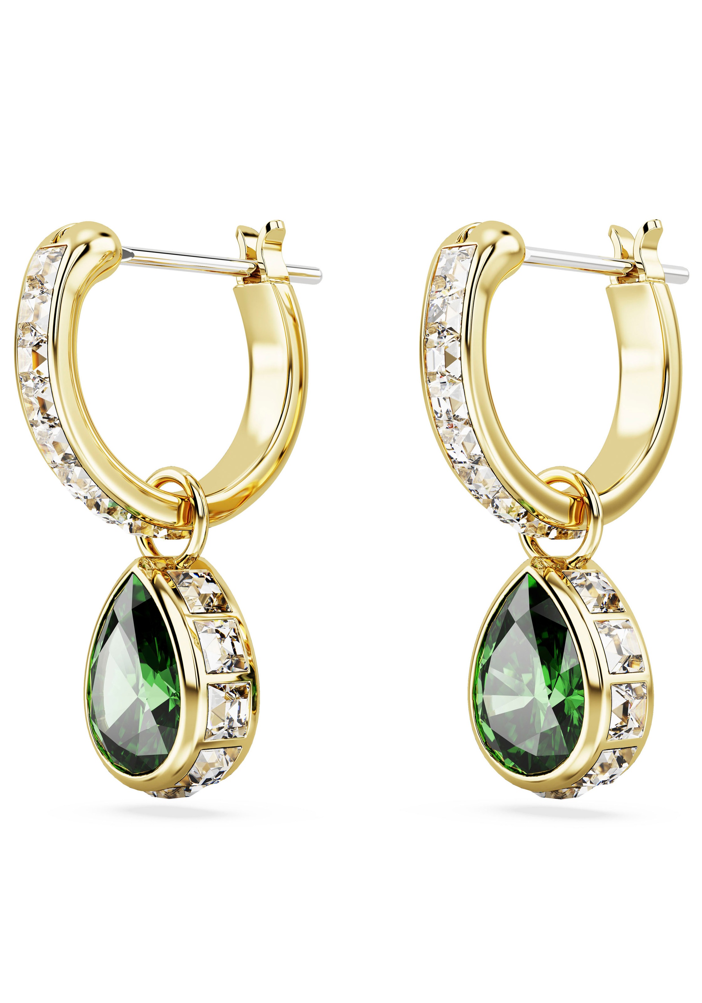 Paar Ohrstecker SWAROVSKI "Schmuck Geschenk Chroma Drop-Ohrhänger", gold (gelbgoldfarben, metallfarben, blau, grün, blau, grün), Ohrringe, Damen, Metall, mit Swarovski Kristall - Einhänger drehbar 10