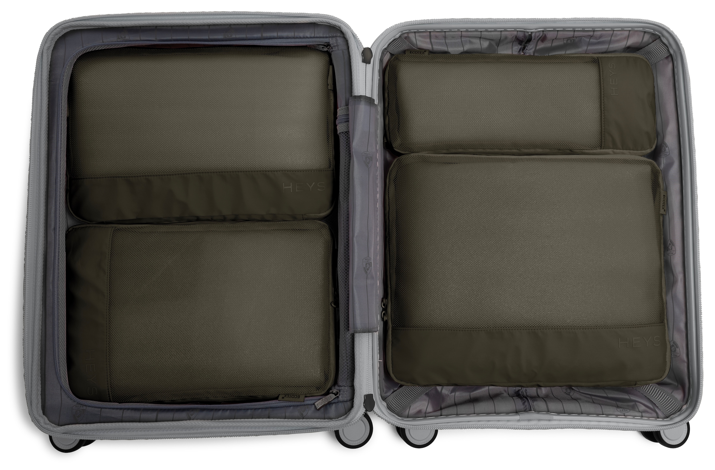Heys Kofferorganizer »Ecotex Compression Packing Cube«, (Set, 4 tlg.), komprimierbare Packwürfel, Packtaschen, Organizer für Koffer
