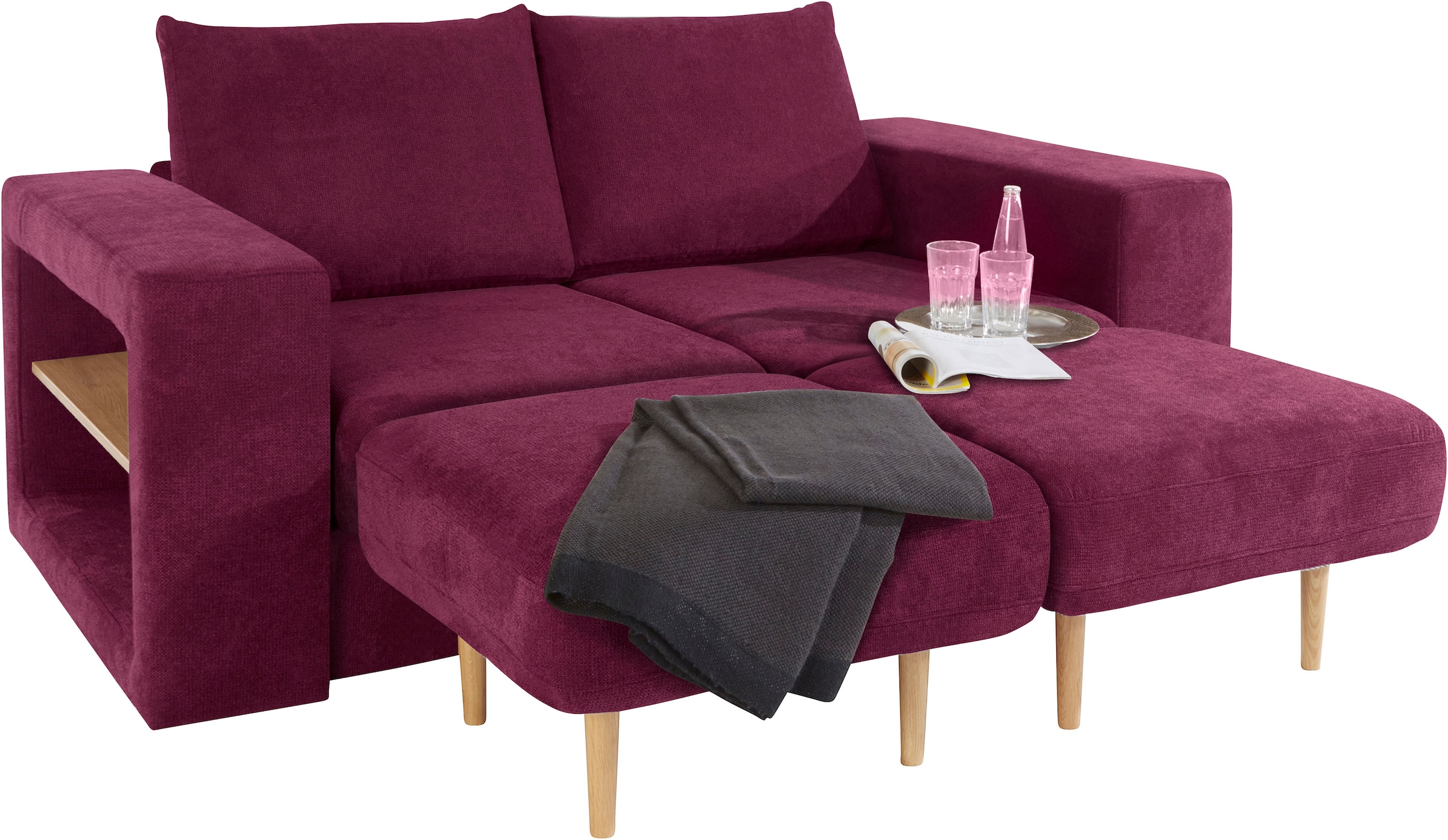 LOOKS by Wolfgang Joop 2,5-Sitzer »Looksvb«, Verwandlungssofa: aus Sofa wird Sofa mit 2 Hockern, mit Regalfunktion