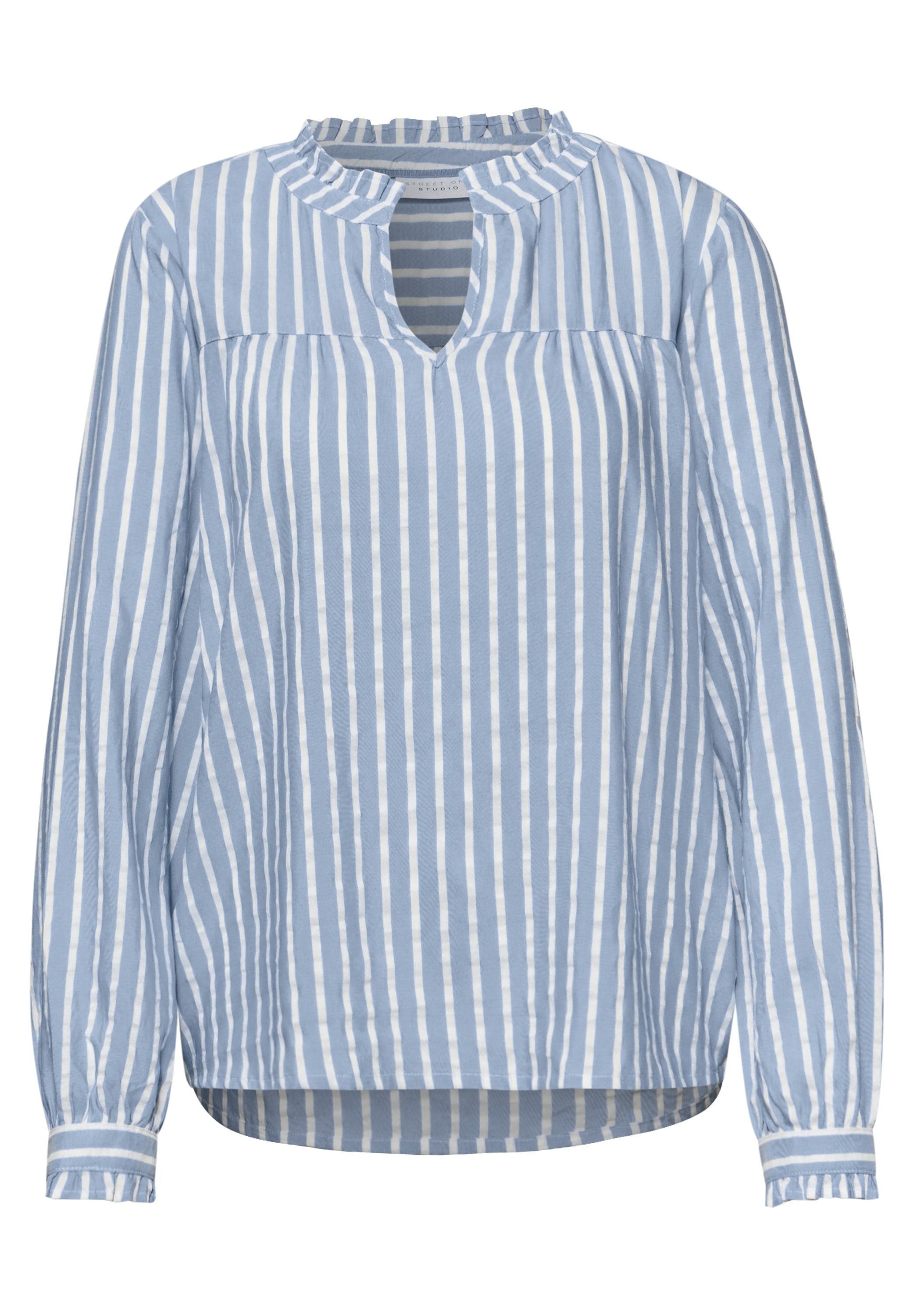 STREET ONE STUDIO Langarmbluse im Seersucker-Style mit Streifen