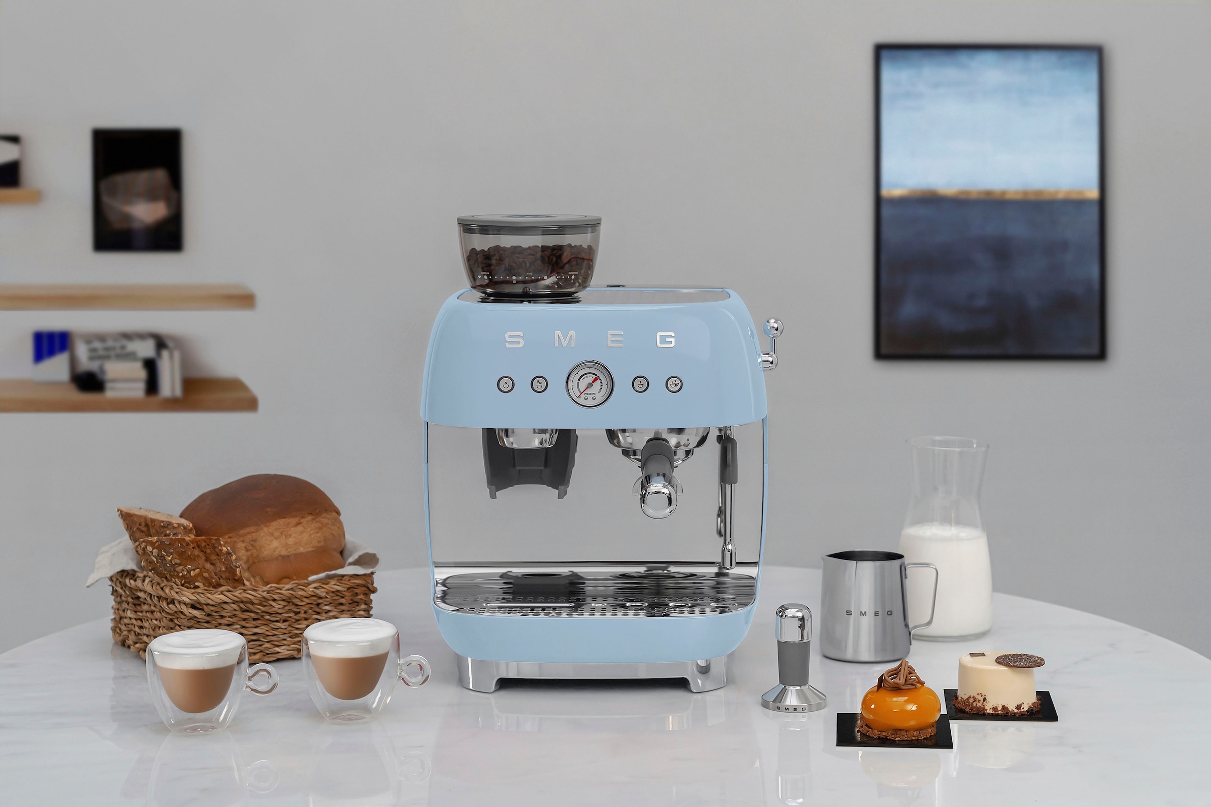 Smeg Espressomaschine »EGF03PBEU«, mit integrierter Kaffeemühle