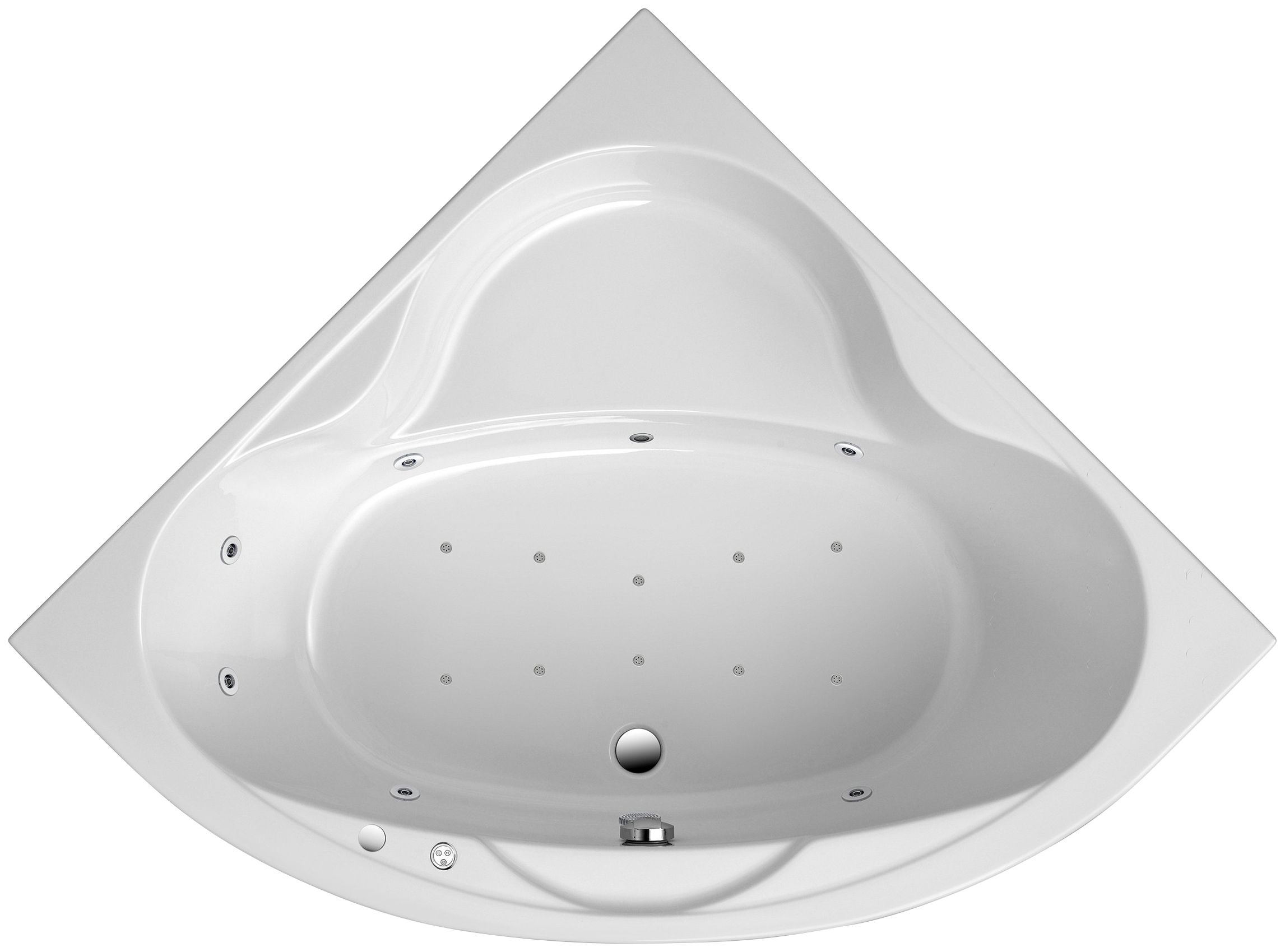 Whirlpool-Badewanne »Sara«, (1 tlg.), Typ Premium, chrom und Farblichtscheinwerfer