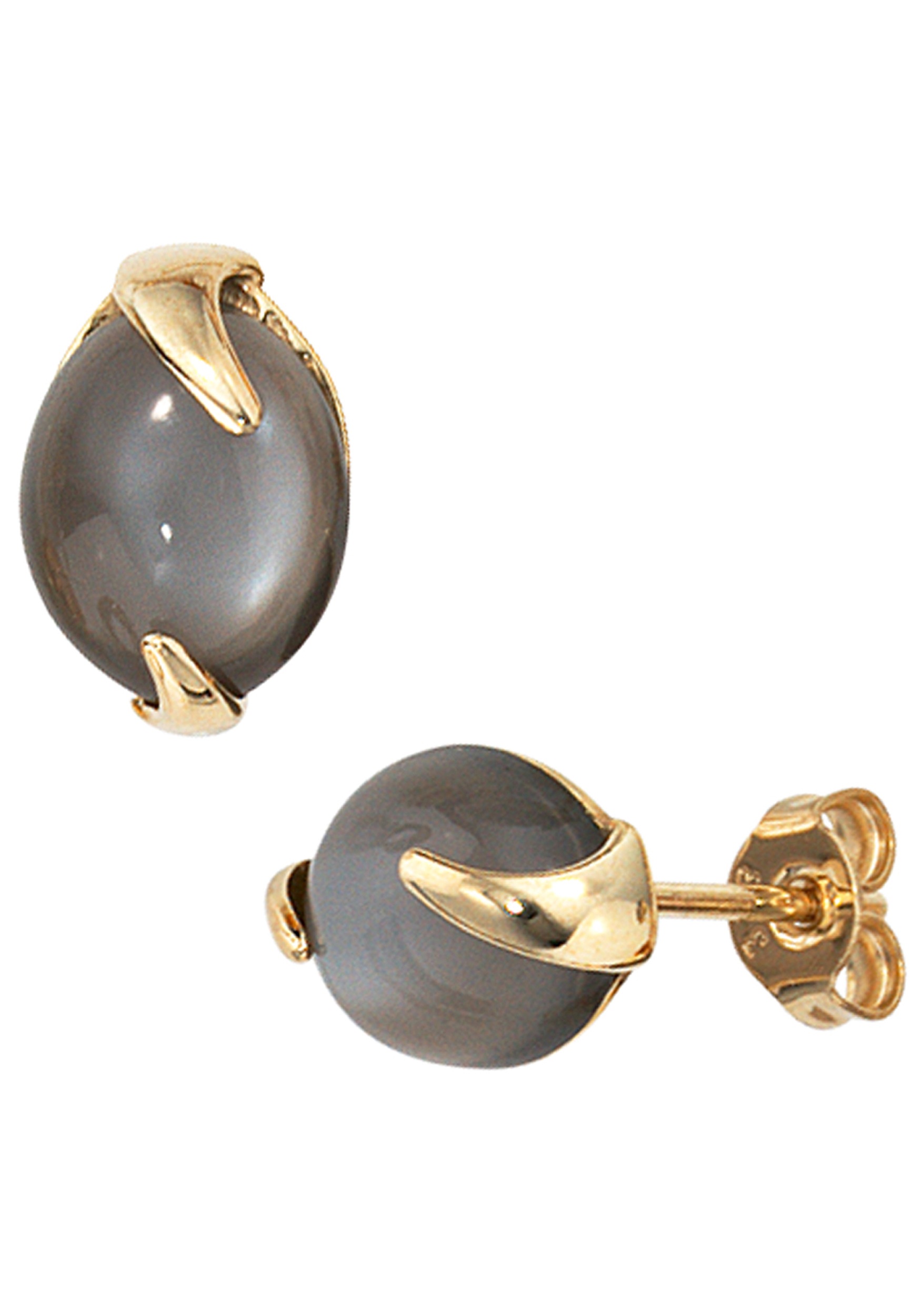JOBO Paar Ohrstecker »Ohrringe« 585 Gold mit Mondstein