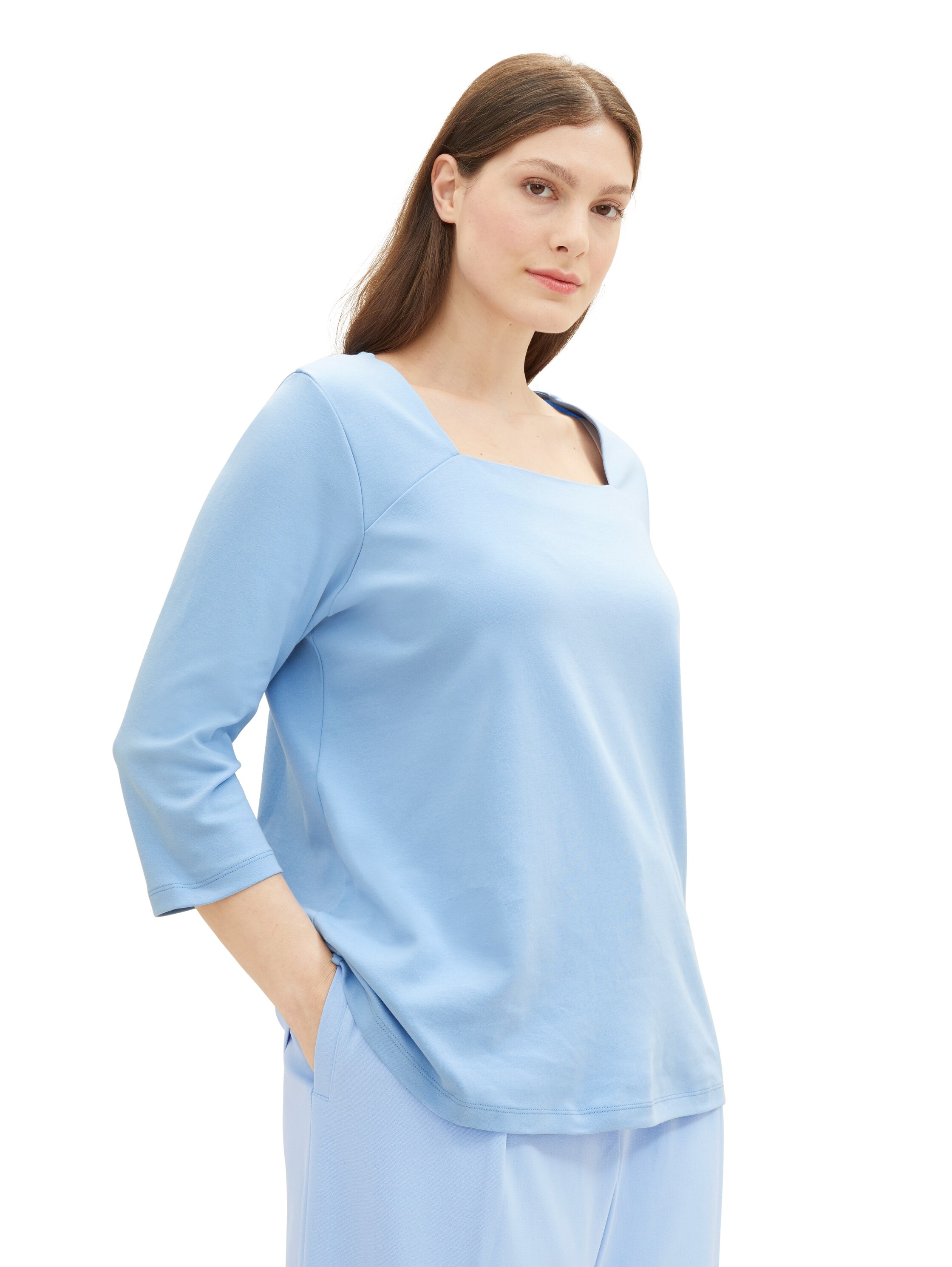 TOM TAILOR PLUS 3/4-Arm-Shirt, mit Karree-Ausschnitt in bequemer Passform