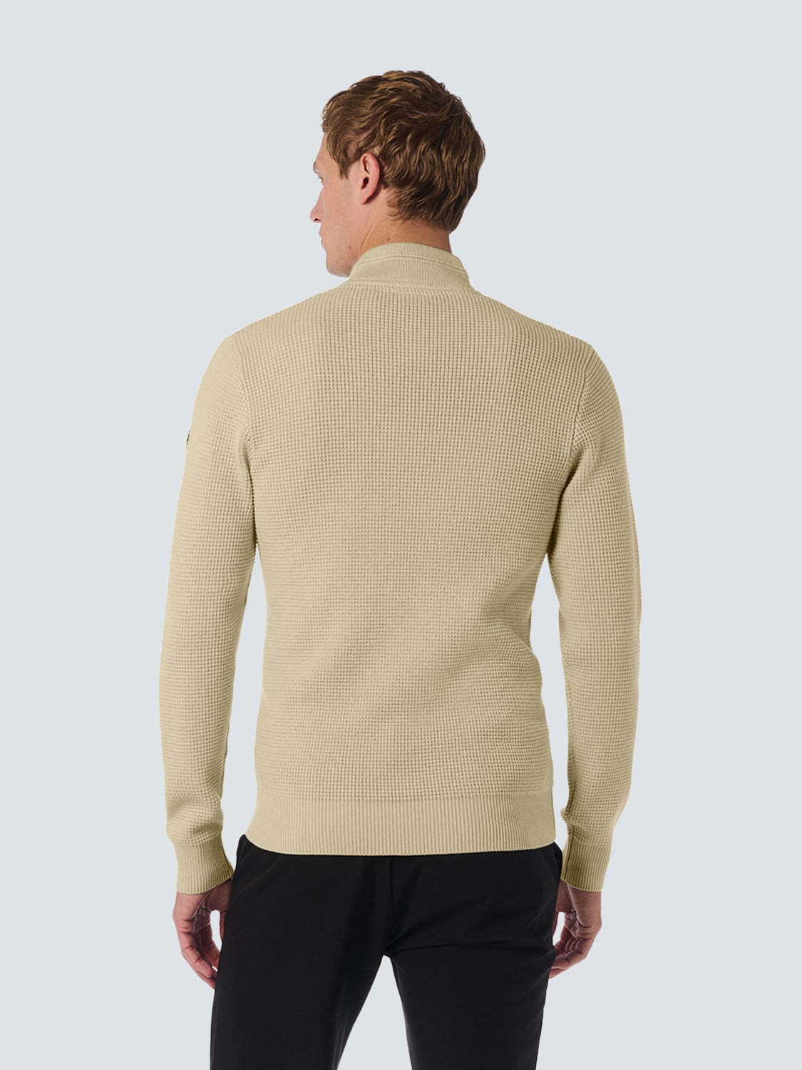 NO EXCESS Rollkragenpullover »No Excess Jacquard-Pullover mit halbem Reißverschluss«
