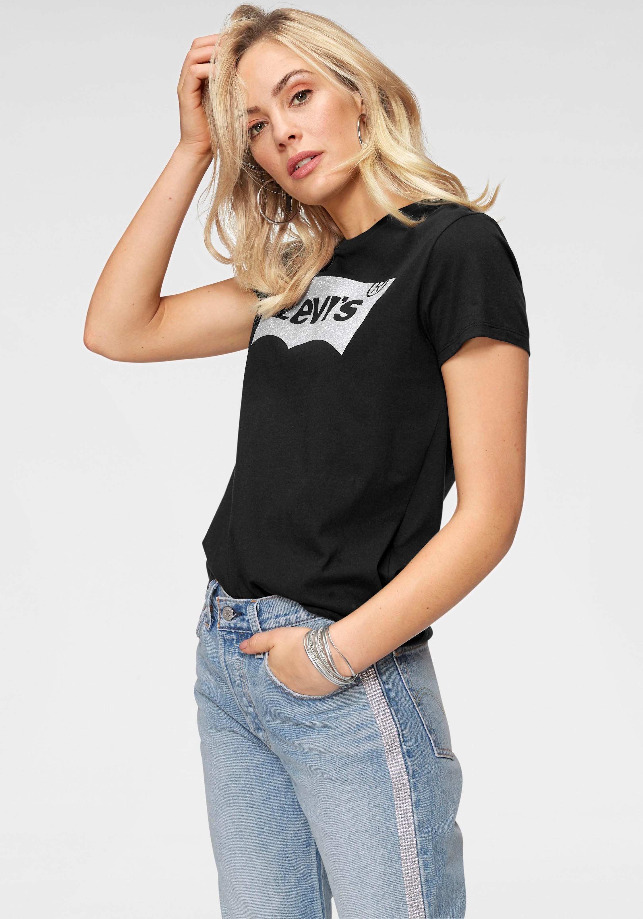 Levi's® Rundhalsshirt »THE PERFECT TEE«, mit Logo im Metallic-Holo Print