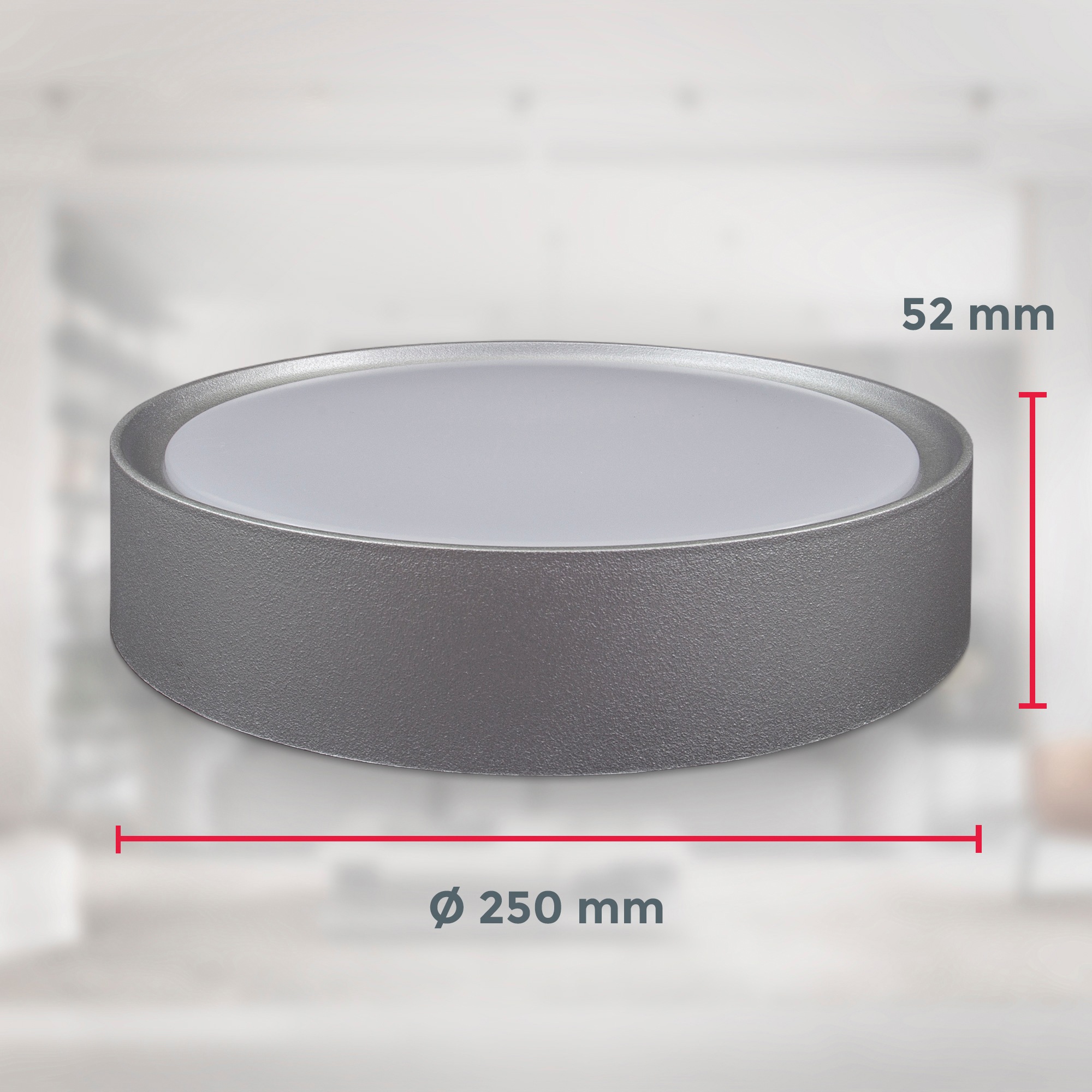 B.K.Licht LED Deckenleuchte,  mit 1 x LED-Platine 12 Watt, 1.200lm,4.000K, nicht dimmbar, Ø 25,00 cm