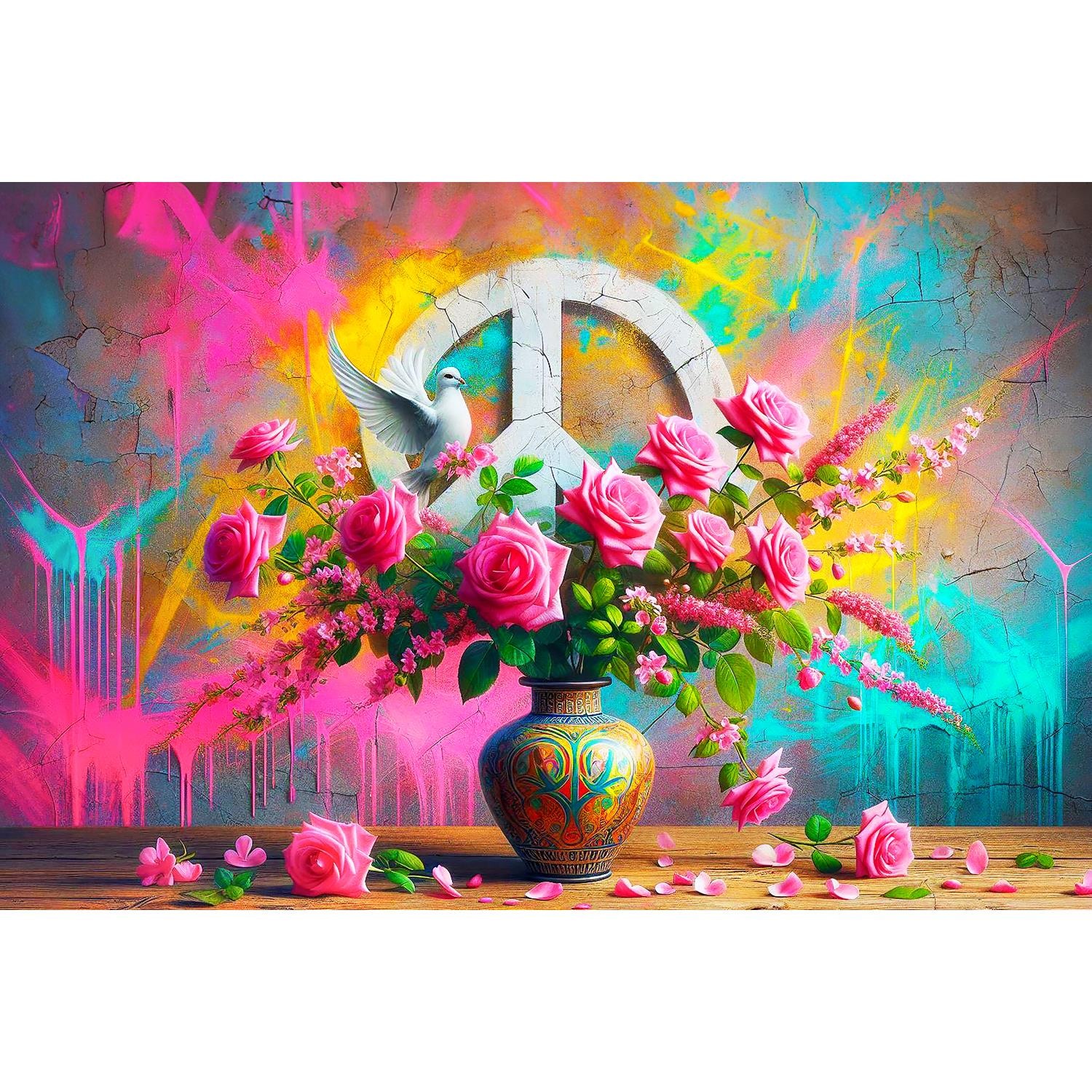queence Acrylglasbild "Blumen, Farben und Frieden - Katharina Kolenda", Pea günstig online kaufen