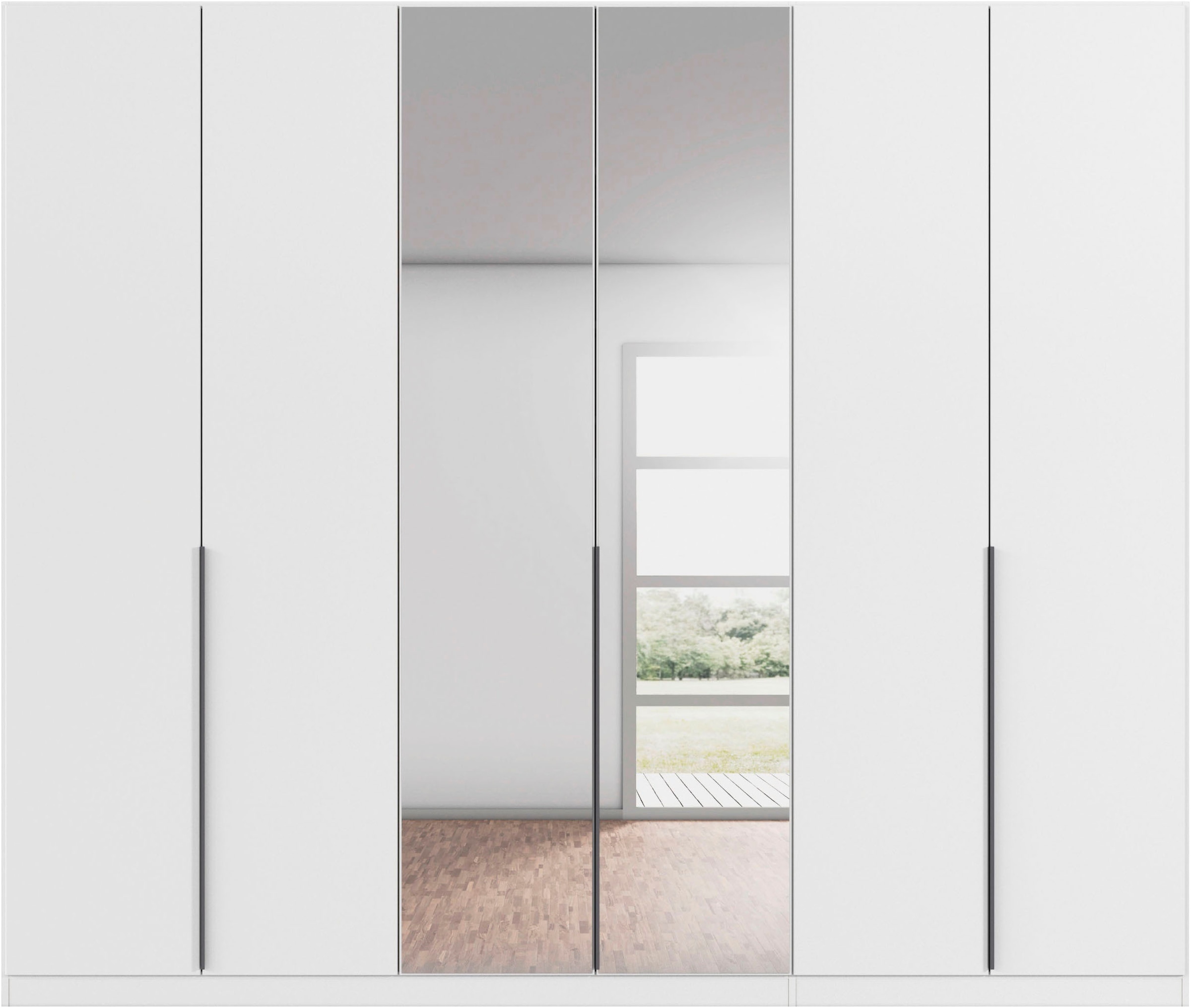 rauch Drehtürenschrank »Kleiderschrank Schrank Garderobe AGORDO mit Dekor- oder Hochglanzfront«, (in zwei Griff-Farben), durchdachte Innenausstattung, in 6 Breiten und 2 Höhen MADE IN GERMANY
