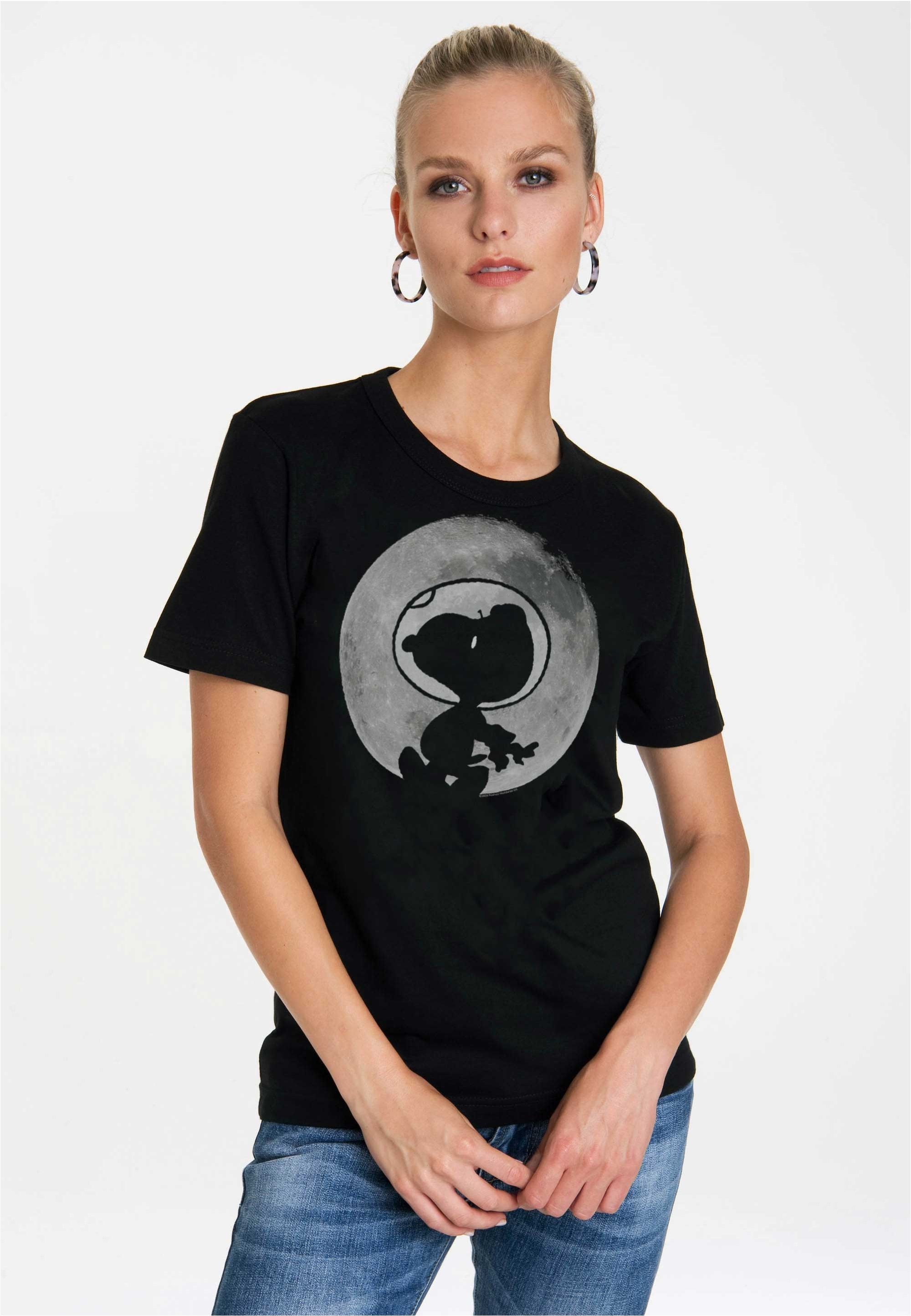 LOGOSHIRT T-Shirt "Snoopy - Mond" mit Snoopy-Motivdruck im Retro-Look