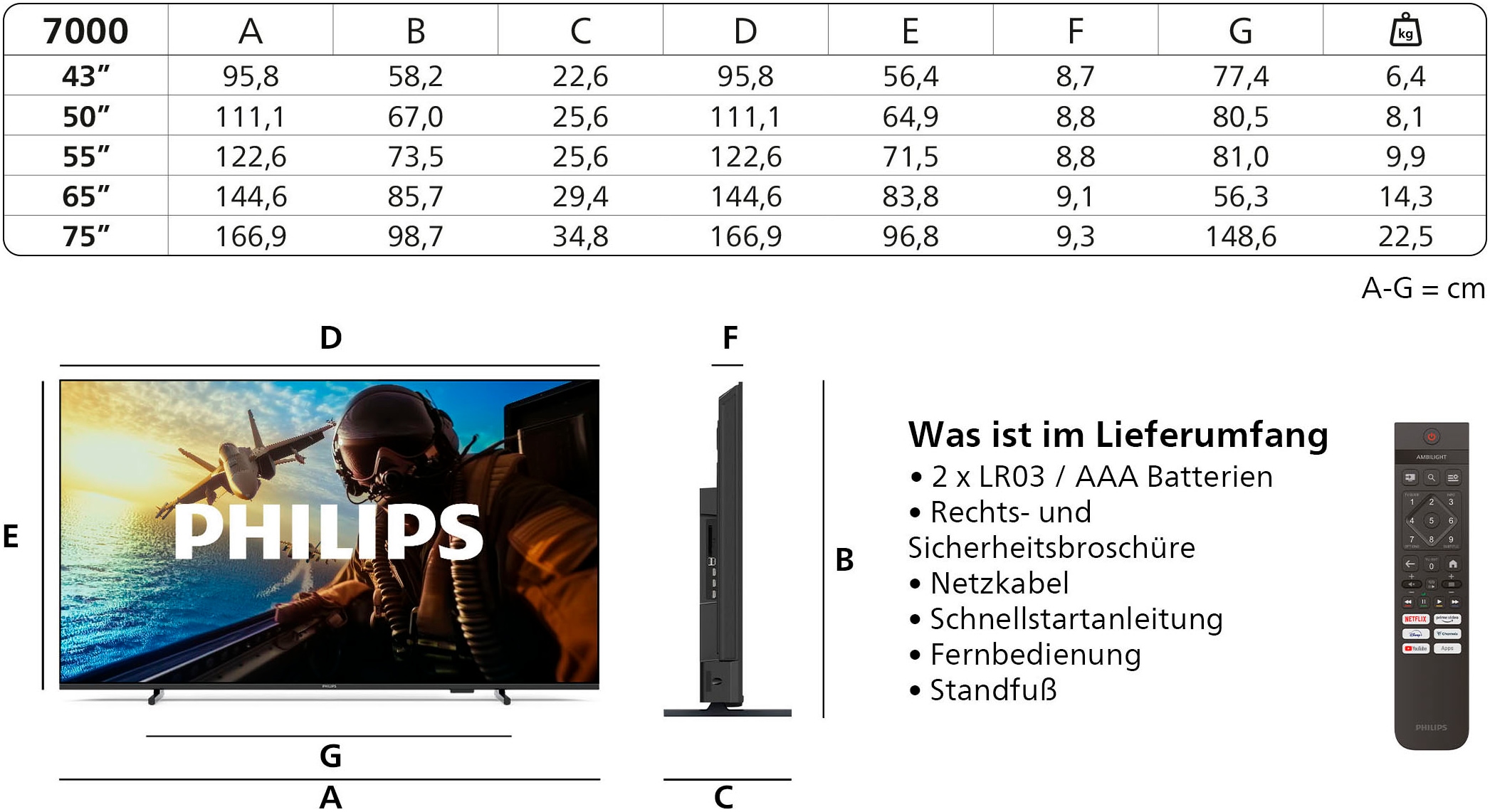 Philips LED-Fernseher »55PUS7000/12«, 4K Ultra HD, Smart-TV