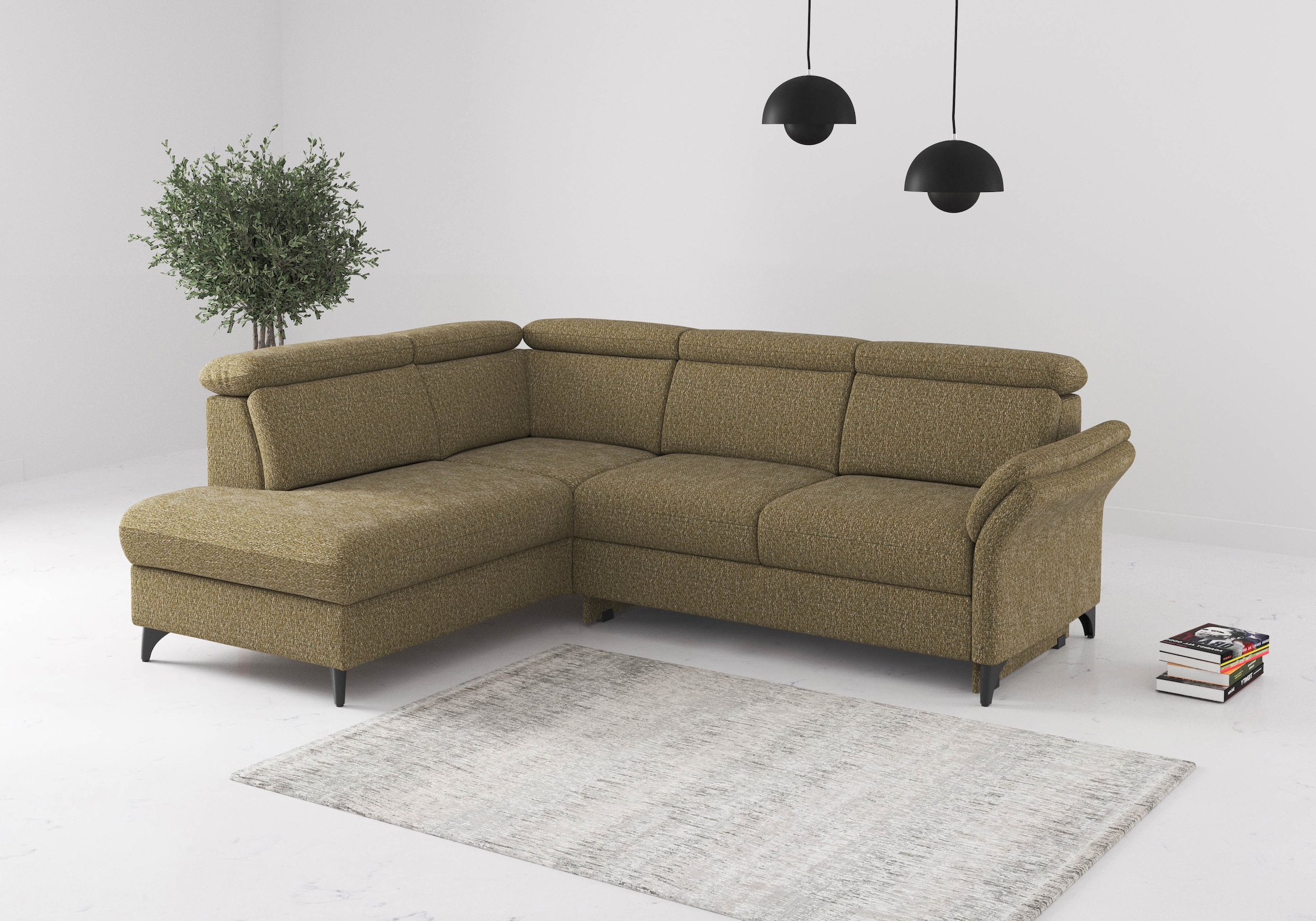 sit&more Ecksofa "Glendale, L-Form" inkl. Kopfteilverstellung, wahlweise mit Vorziehsitz und Bettkasten
