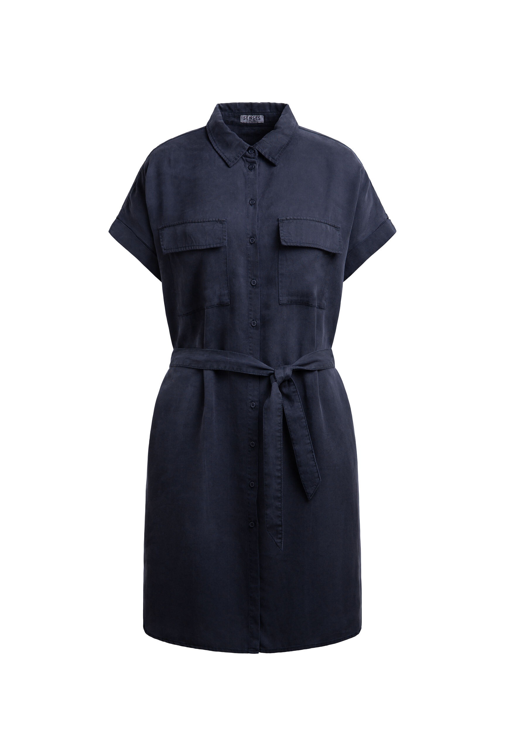 SENSES.THE LABEL Sommerkleid Klappentaschen mit Bindegürtel
