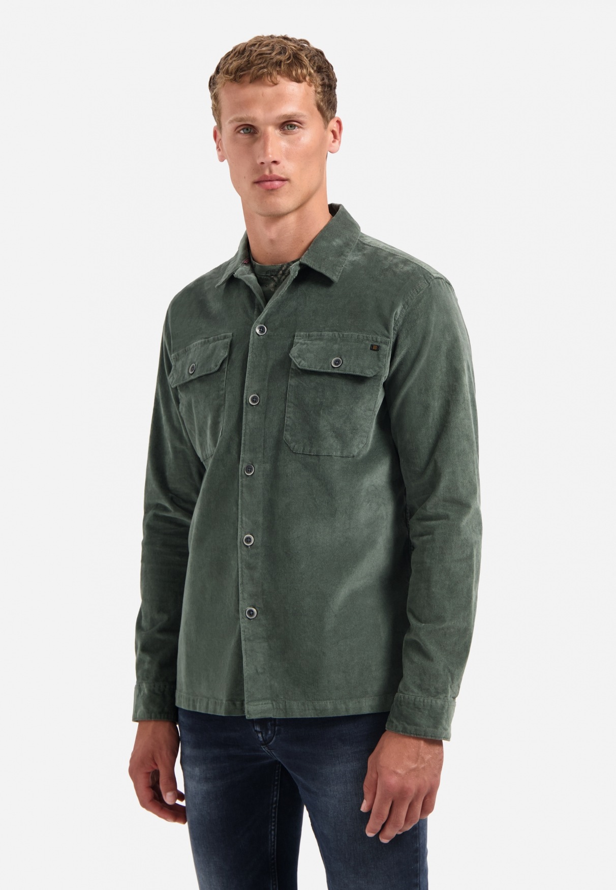 NO EXCESS Langarmhemd "No Excess Samt-Overshirt mit Knöpfen Overshirt Butto günstig online kaufen