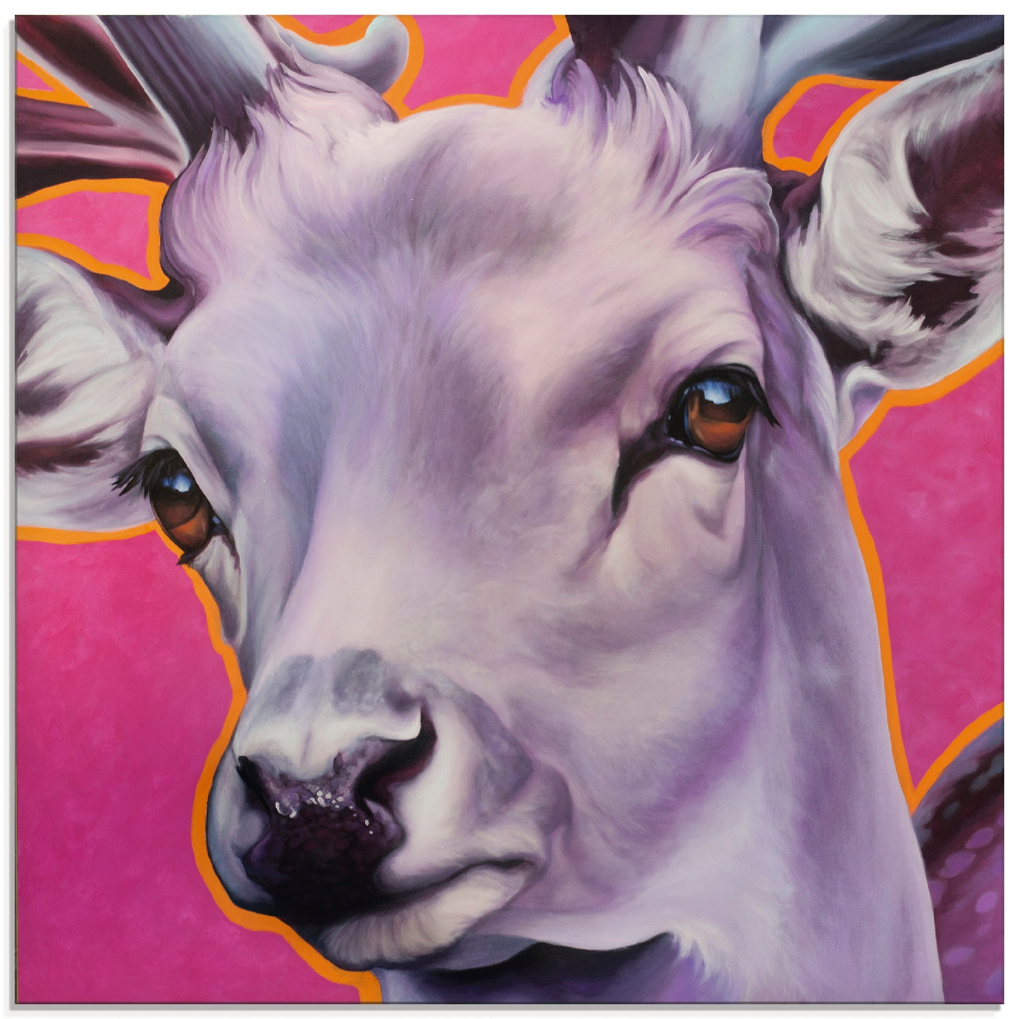Artland Glasbild "Hirsch pink" Wildtiere 1 Stk. tlg. in verschiedenen Größen