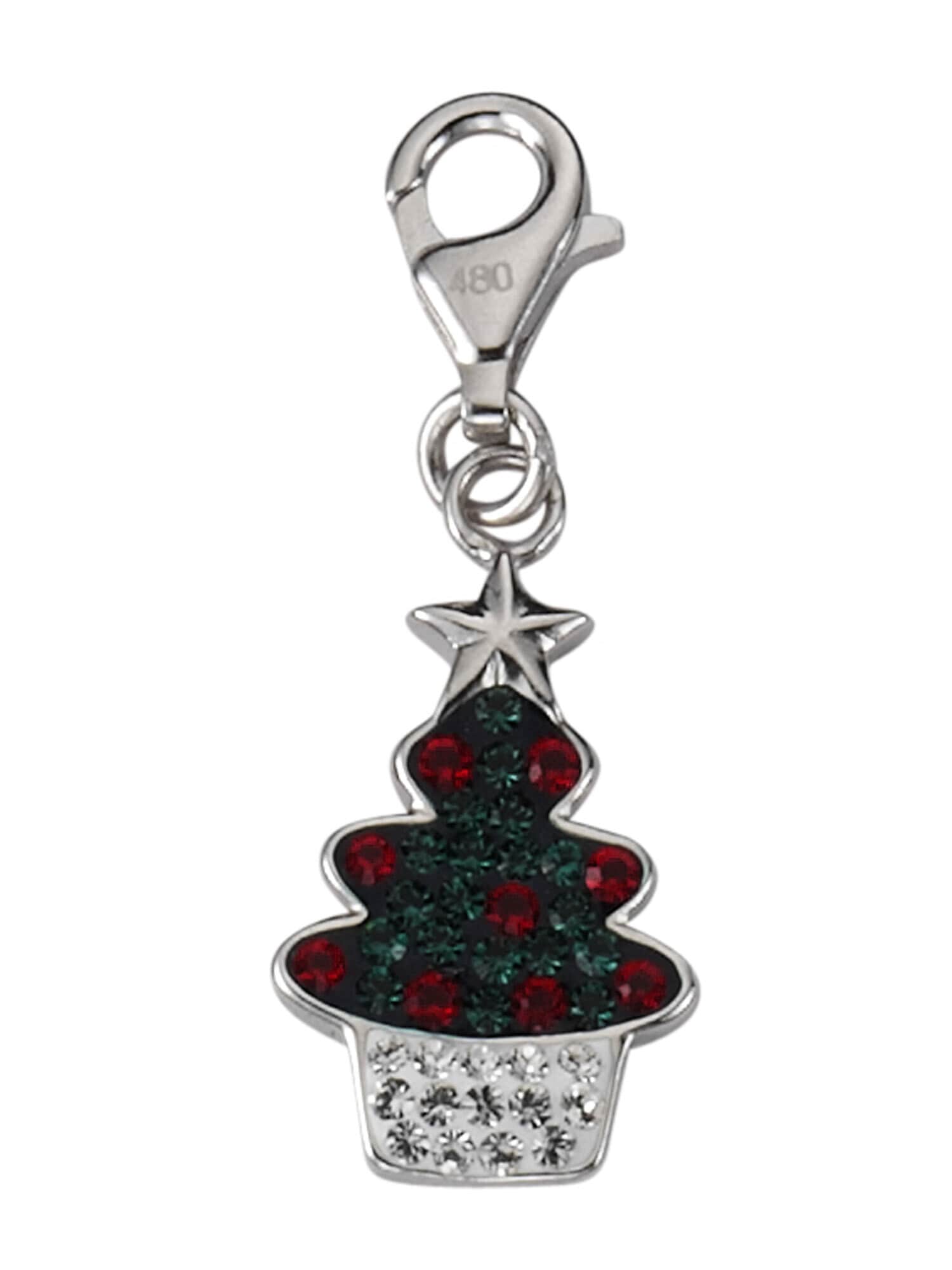 Charm-Einhänger »925 Silber Charms Anhänger Baum«, mit Glasstein Silberschmuck für Damen