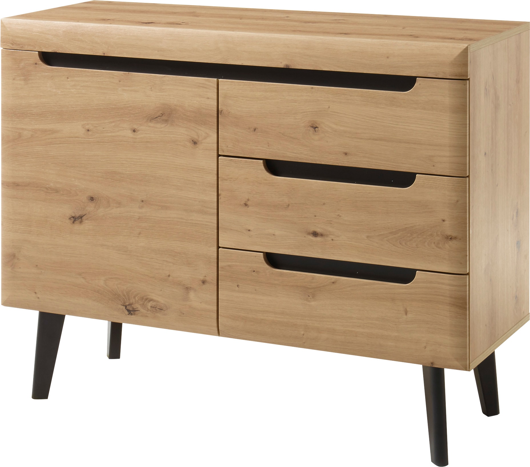 INOSIGN Sideboard »Sideboard Torge, Anrichte im skandinavischen Design, Kommode«, (1 St.), abgeschrägte Füße; in zwei Farben und Größen erhältlich