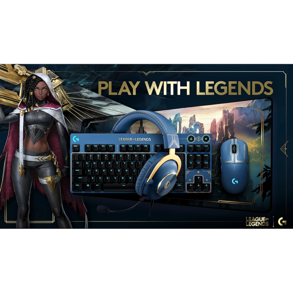 Logitech G Gaming-Tastatur »G PRO League of Legends Edition«, (Funktionstasten-USB-Anschluss-Antirutsch-Füße)