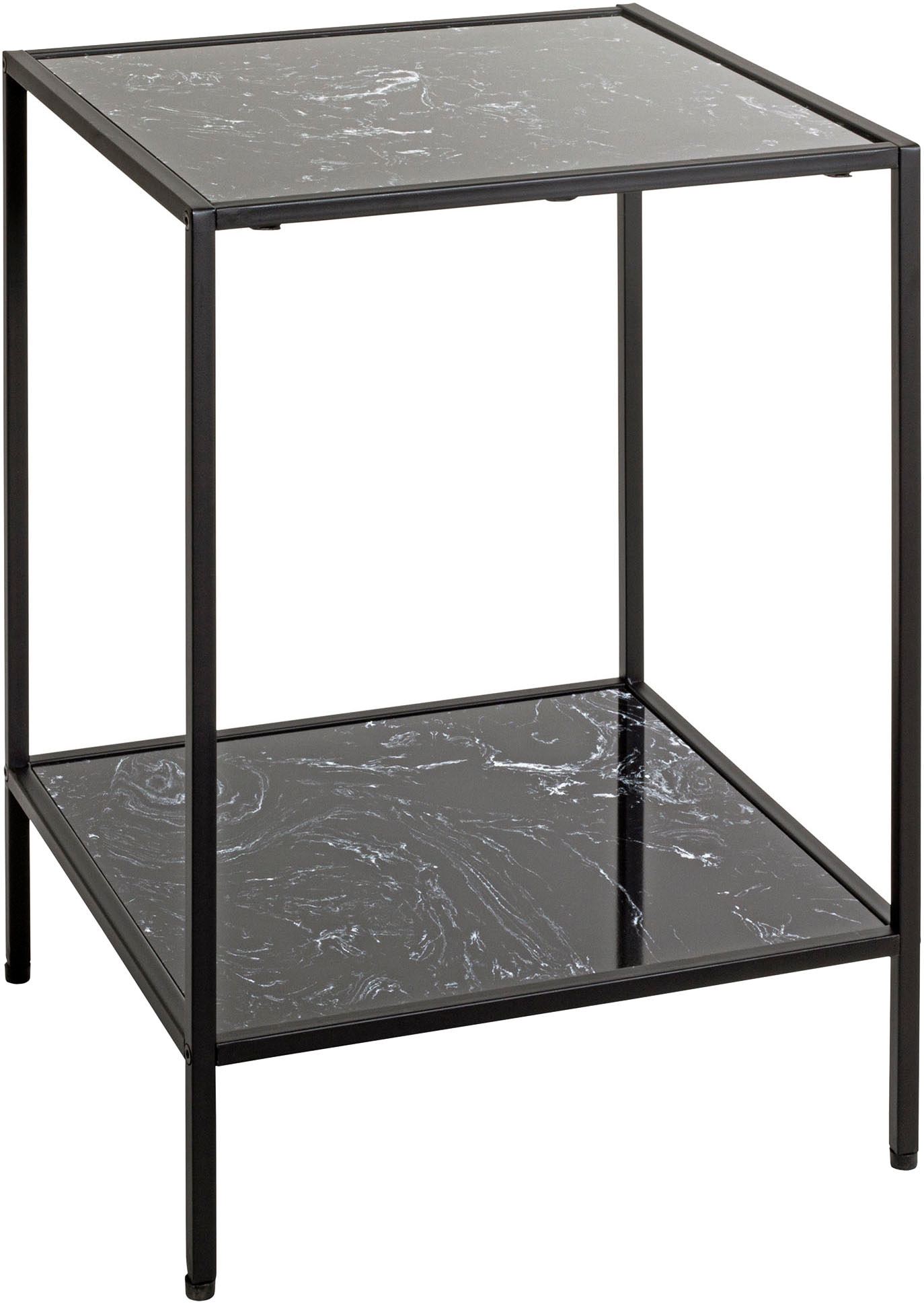 HAKU Beistelltisch "Sofatisch, Wohnzimmertisch" 1 Stk. tlg. quadratisch - aus Kunstmarmor Schwarz B/T/H 40/40/60 cm