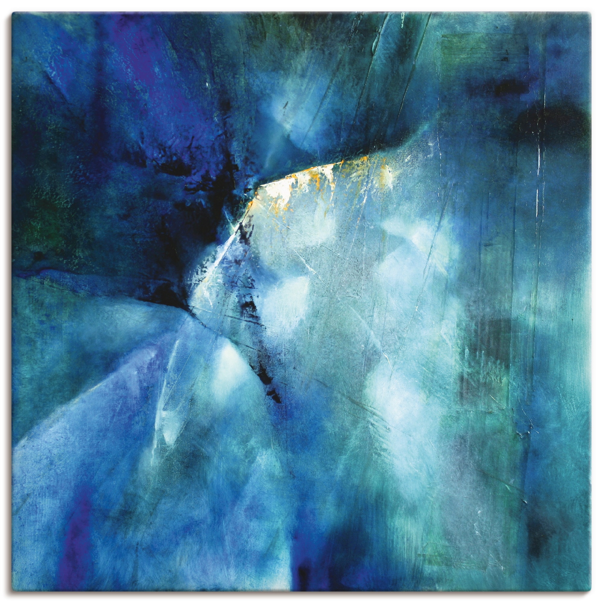 Artland Leinwandbild "Komposition in blau" Gegenstandslos 1 Stk. tlg. auf Holzrahmen gespannt