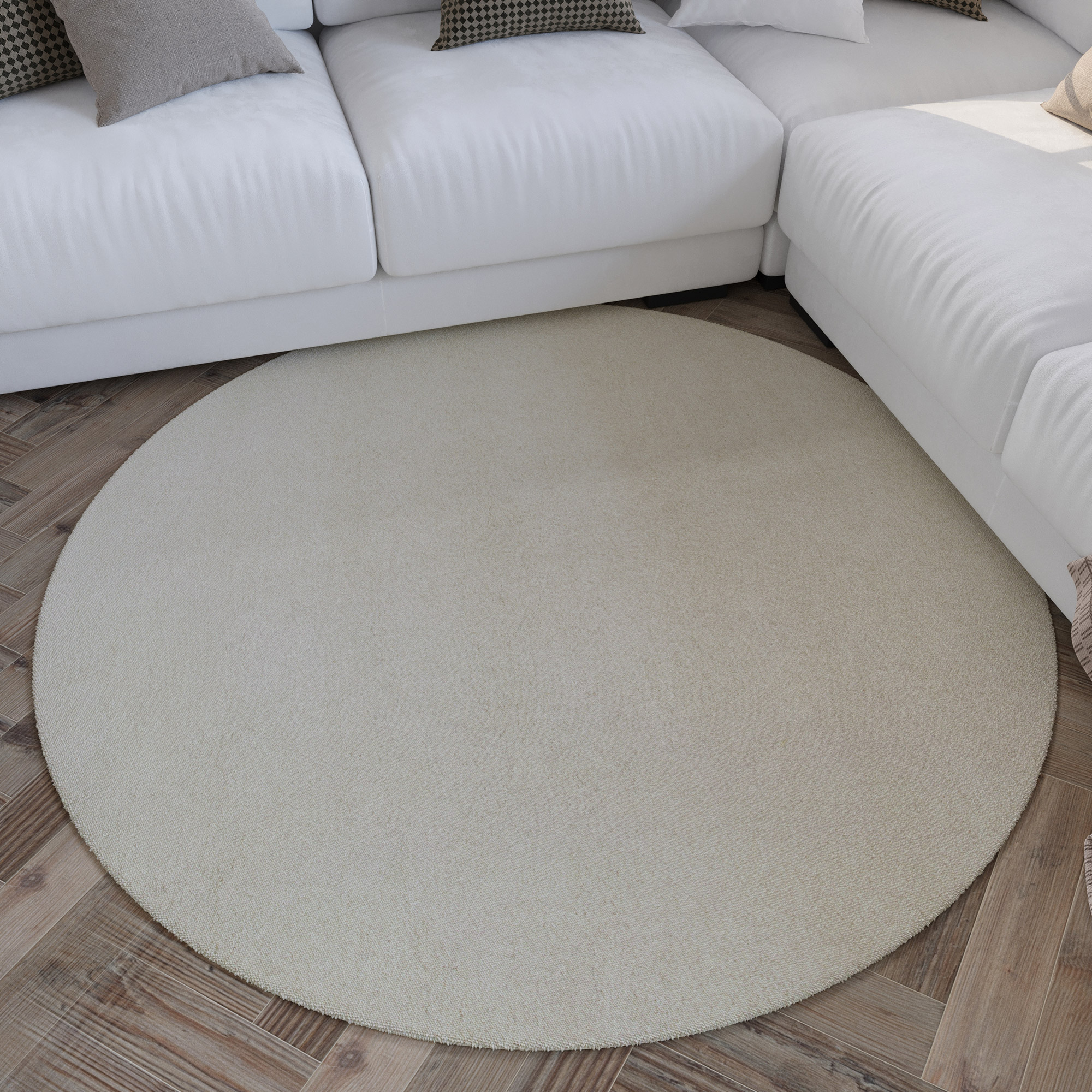 Wecon home Wollteppich "Hamptons FORTYTHREE" rund 20 mm Höhe Schurwolle, Kurzflor, Wohnzimmer, Schlafzimmer, elegant, robust