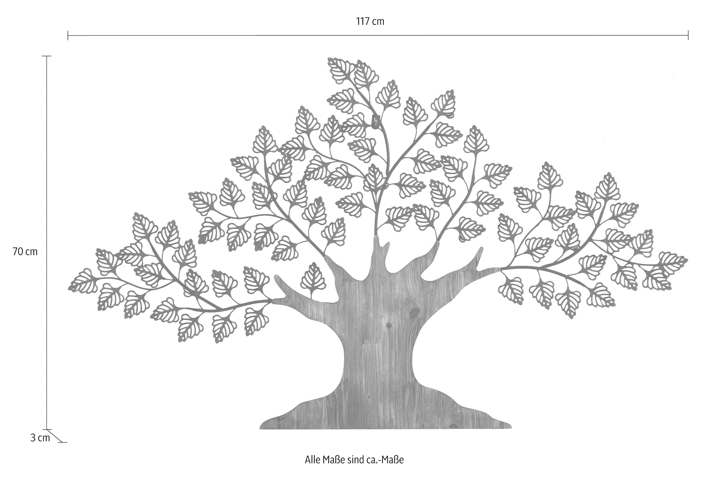HOFMANN LIVING AND MORE Wanddekoobjekt »Baum«, Materialmix aus Metall und  Holz kaufen | BAUR
