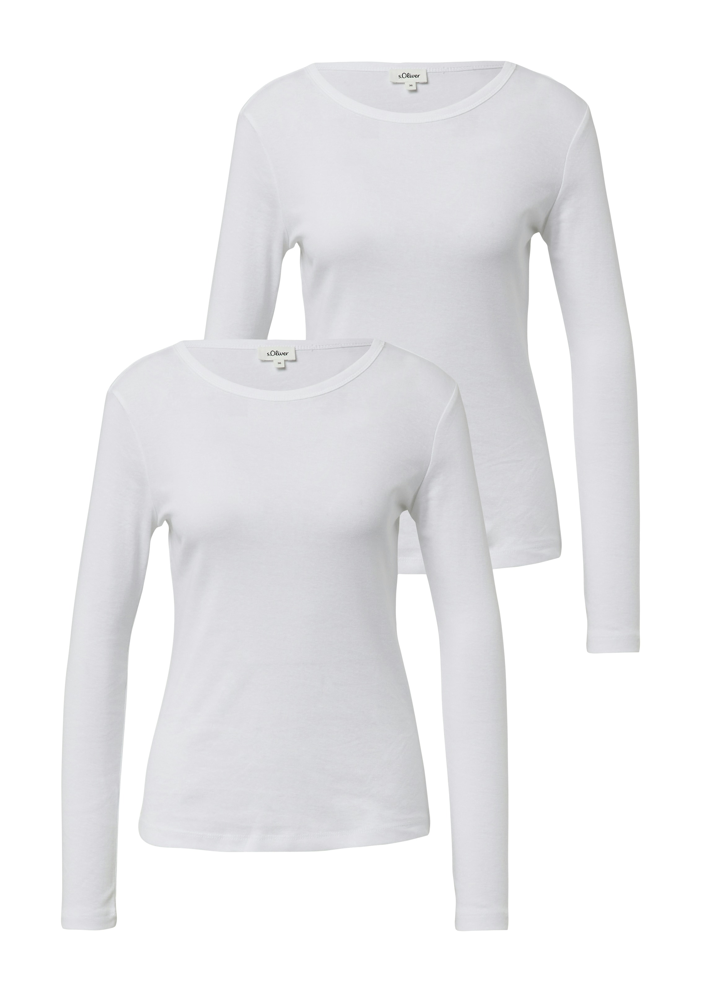 s.Oliver Langarmshirt 2 Stk. mit Rundhalsausschnitt, 2er Pack