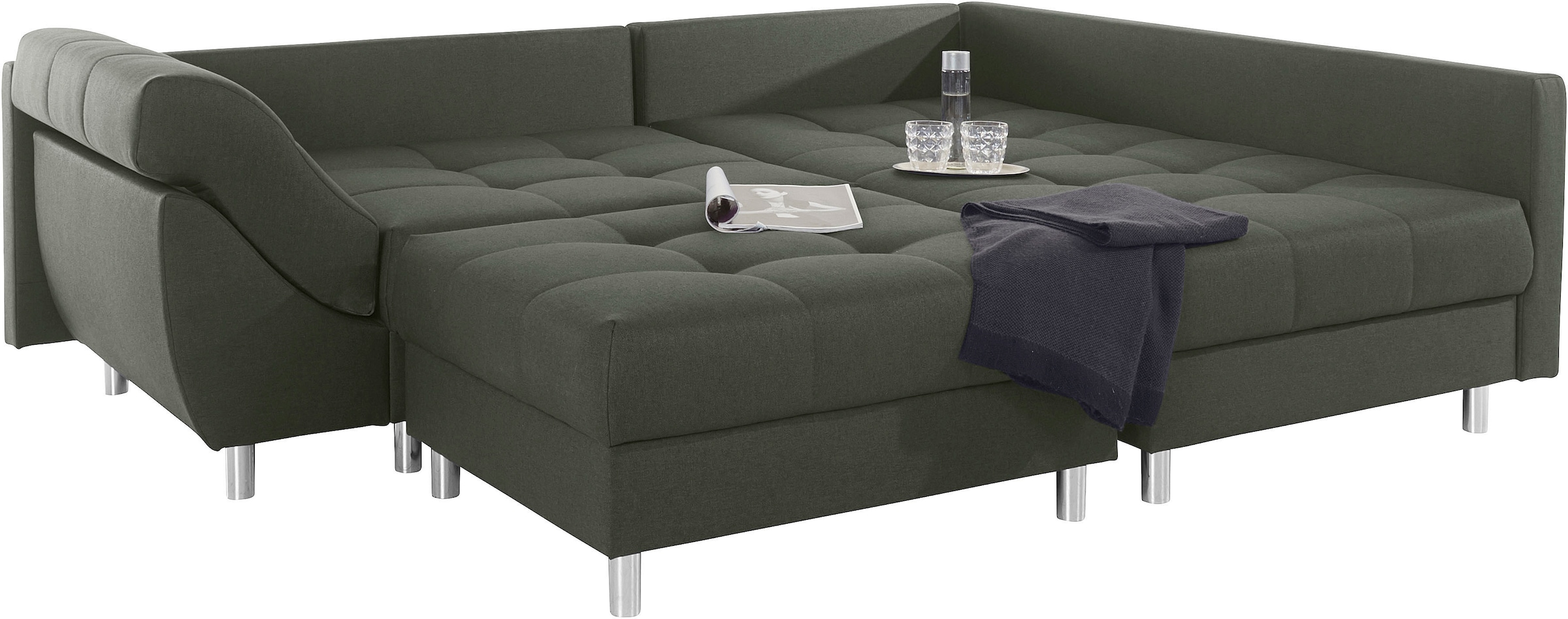 COLLECTION AB Ecksofa »(Spar-Set) Innsbruck L-Form und Hocker«, (Spar-Set), Ecksofa und Hocker, Recamiere links oder rechts montierbar