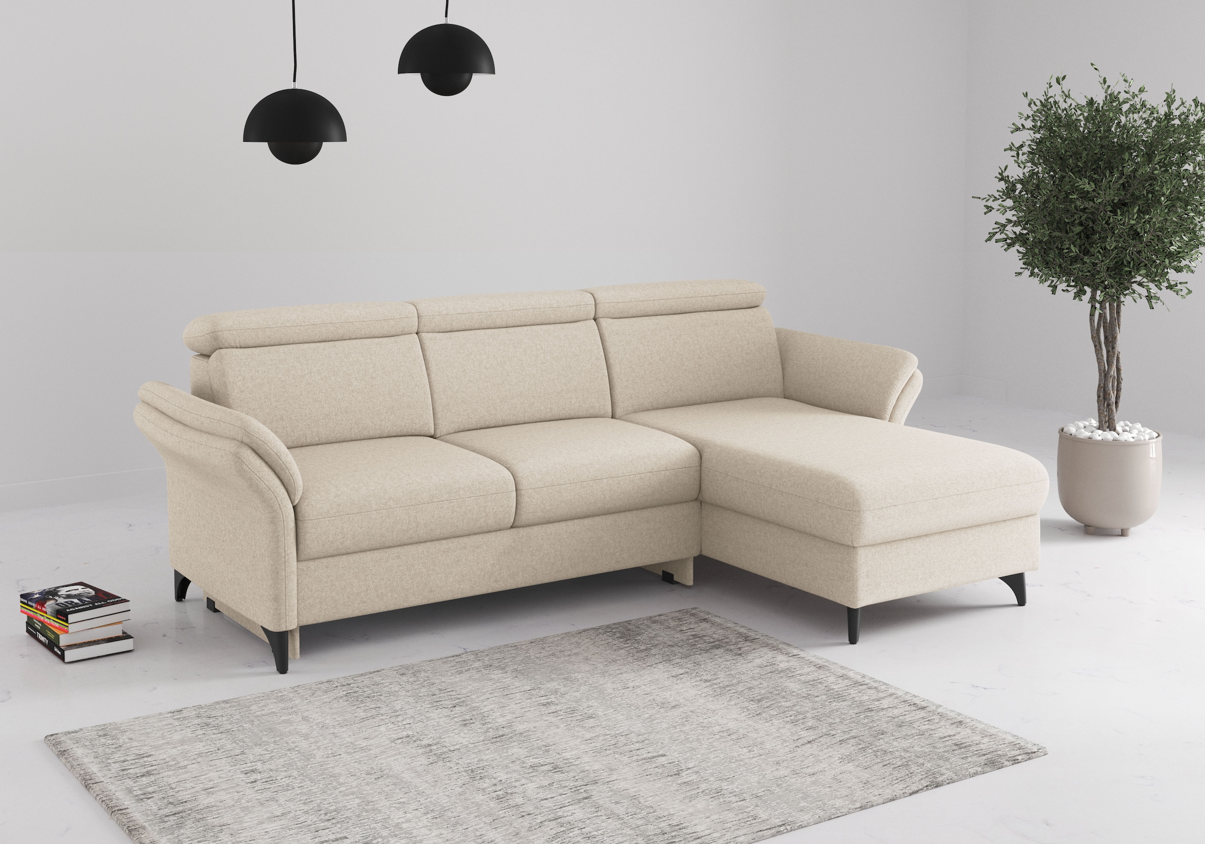 sit&more Ecksofa "Glendale, L-Form" inkl. Kopfteilverstellung,wahlweise mit Vorziehsitz und Bettkasten