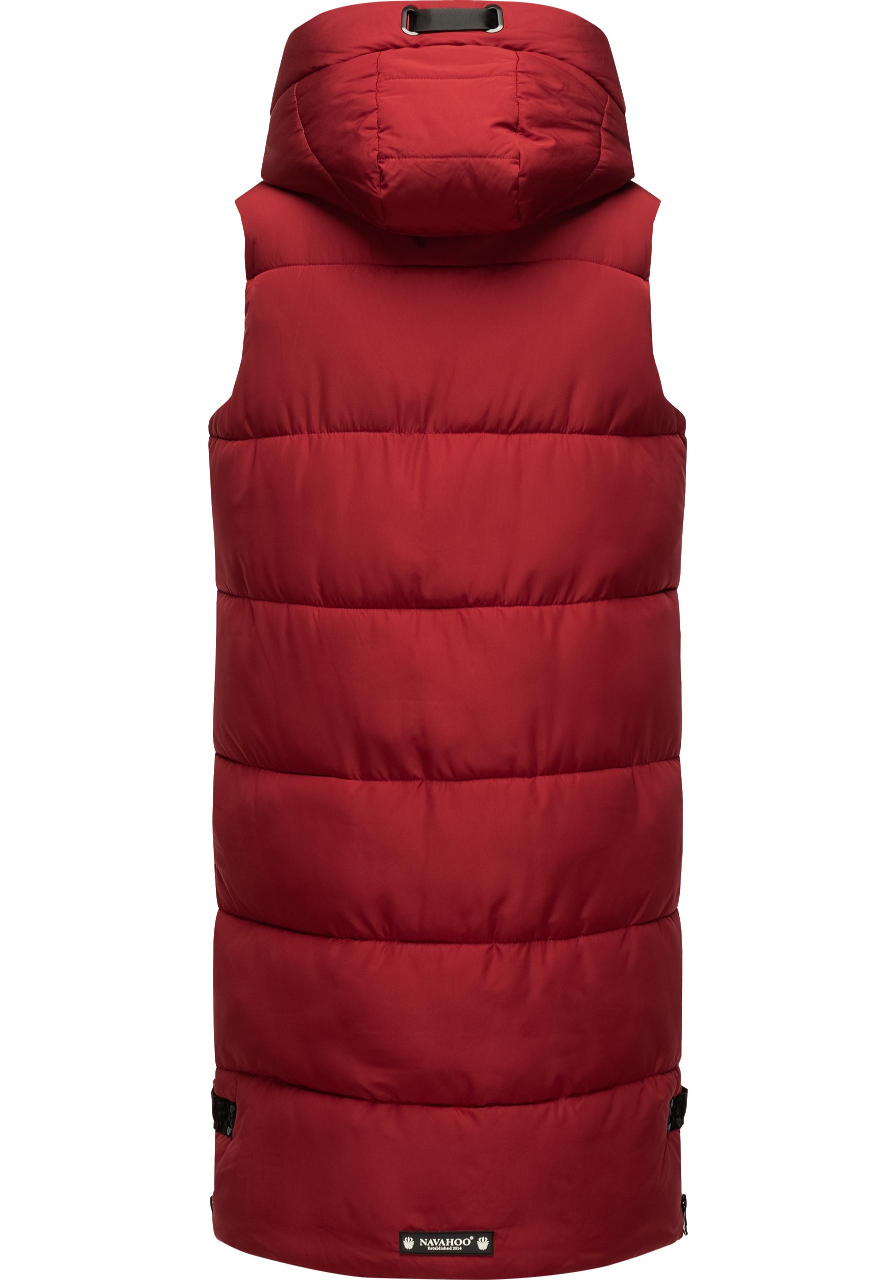 Thumbnail - Navahoo Steppweste "Schnuffelchen", 1 Stk. warme Damen Outdoor-Weste lang mit Kapuze